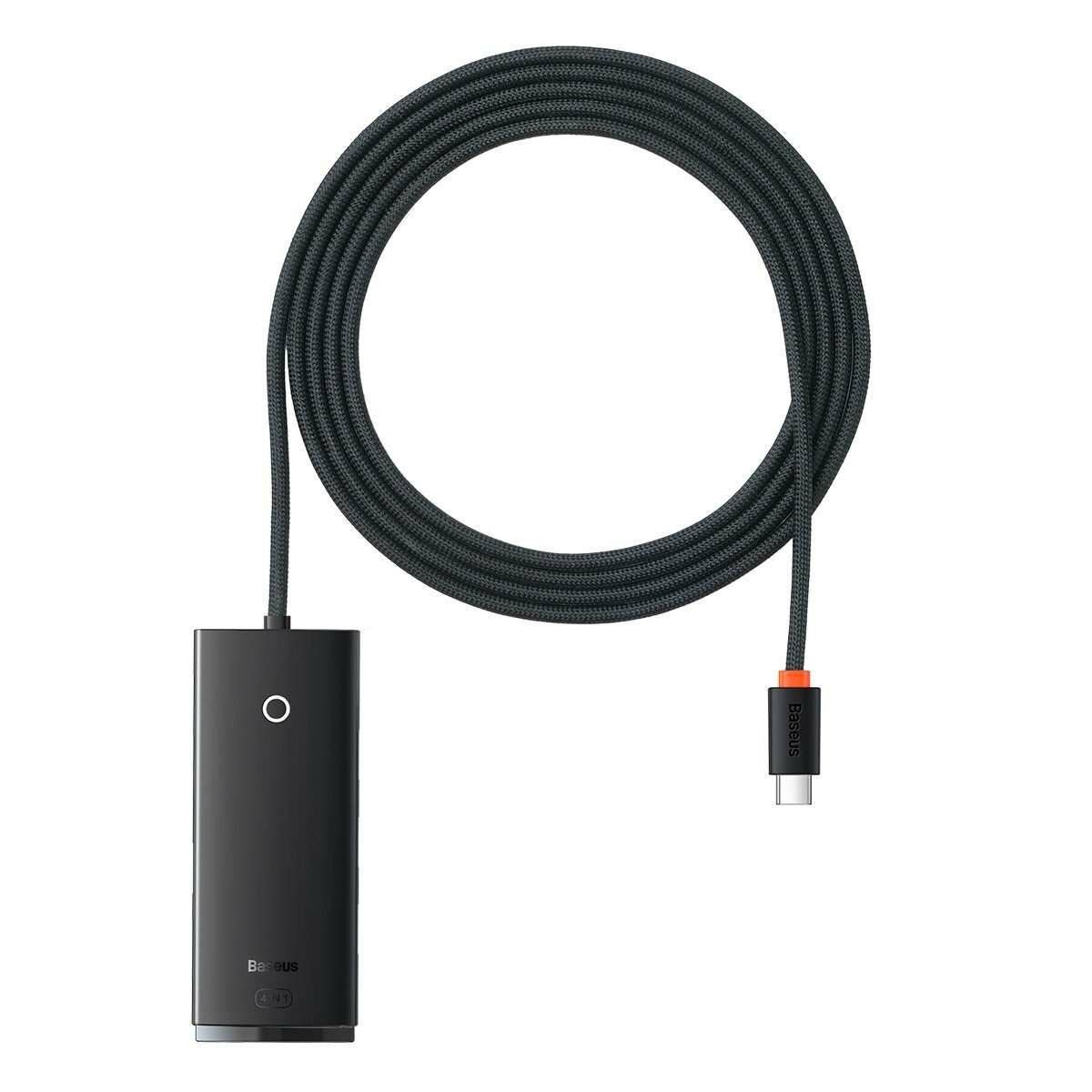 Kép 1/11 - Baseus HUB Lite 4-in-1 adapter (USB-C - 4xUSB-A 3.0 5Gb/s) 2m-es kábellel, fekete (WKQX030501)
