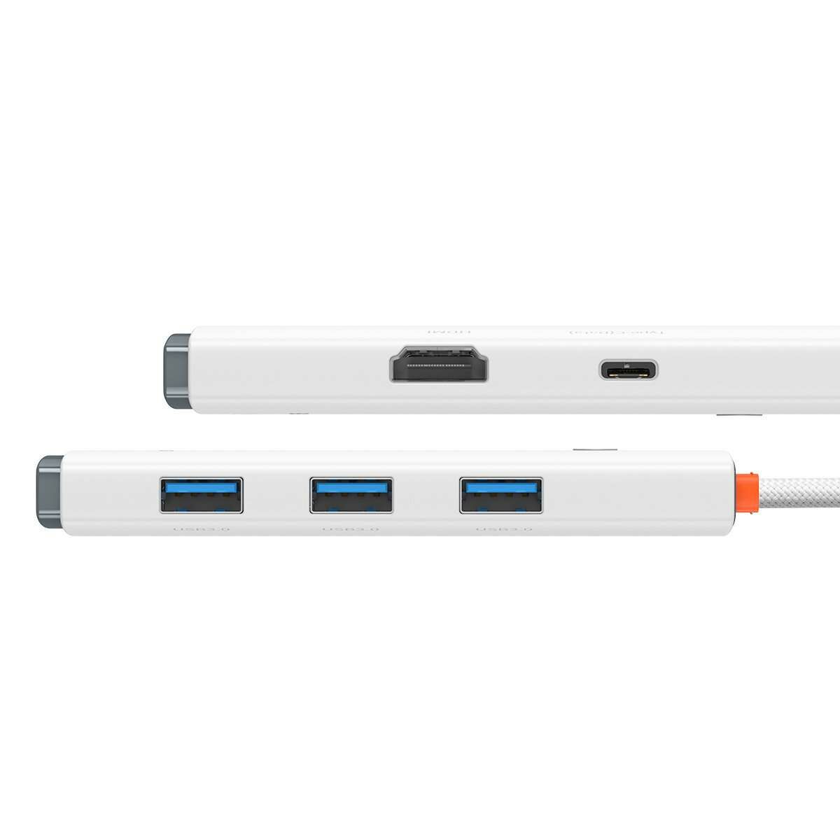 Kép 4/12 - Baseus HUB Lite 5-in-1 adapter (Type-C - 3xUSB-A 3.0 5Gb/s, USB-C, HDMI) 0.2m-es kábellel, fehér (WKQX040002)