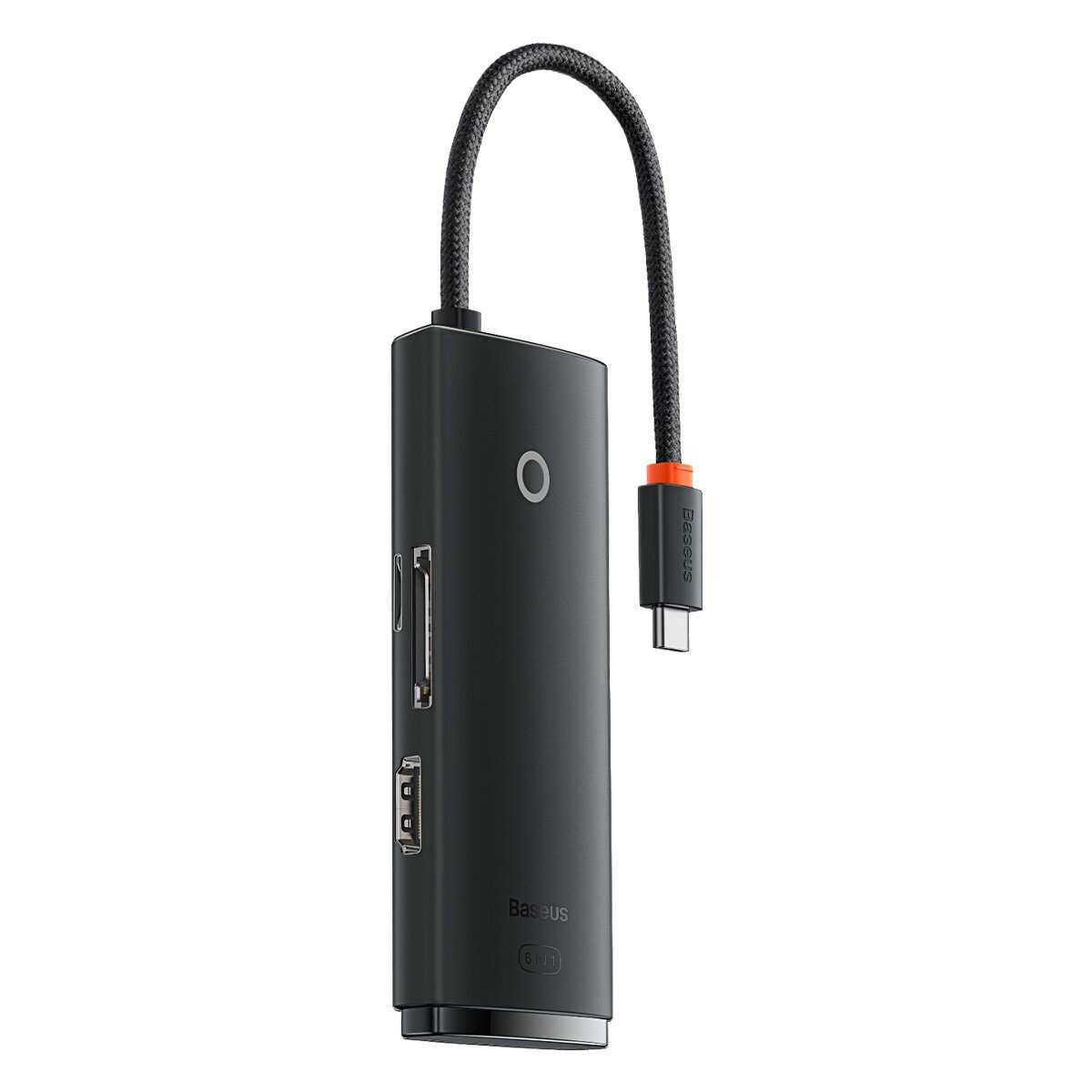 Kép 3/9 - Baseus HUB Lite 6-in-1 adapter (Type-C - 2x USB 3.0 / USB-C / HDMI 1.4 / SD/TF) fekete (WKQX050001)