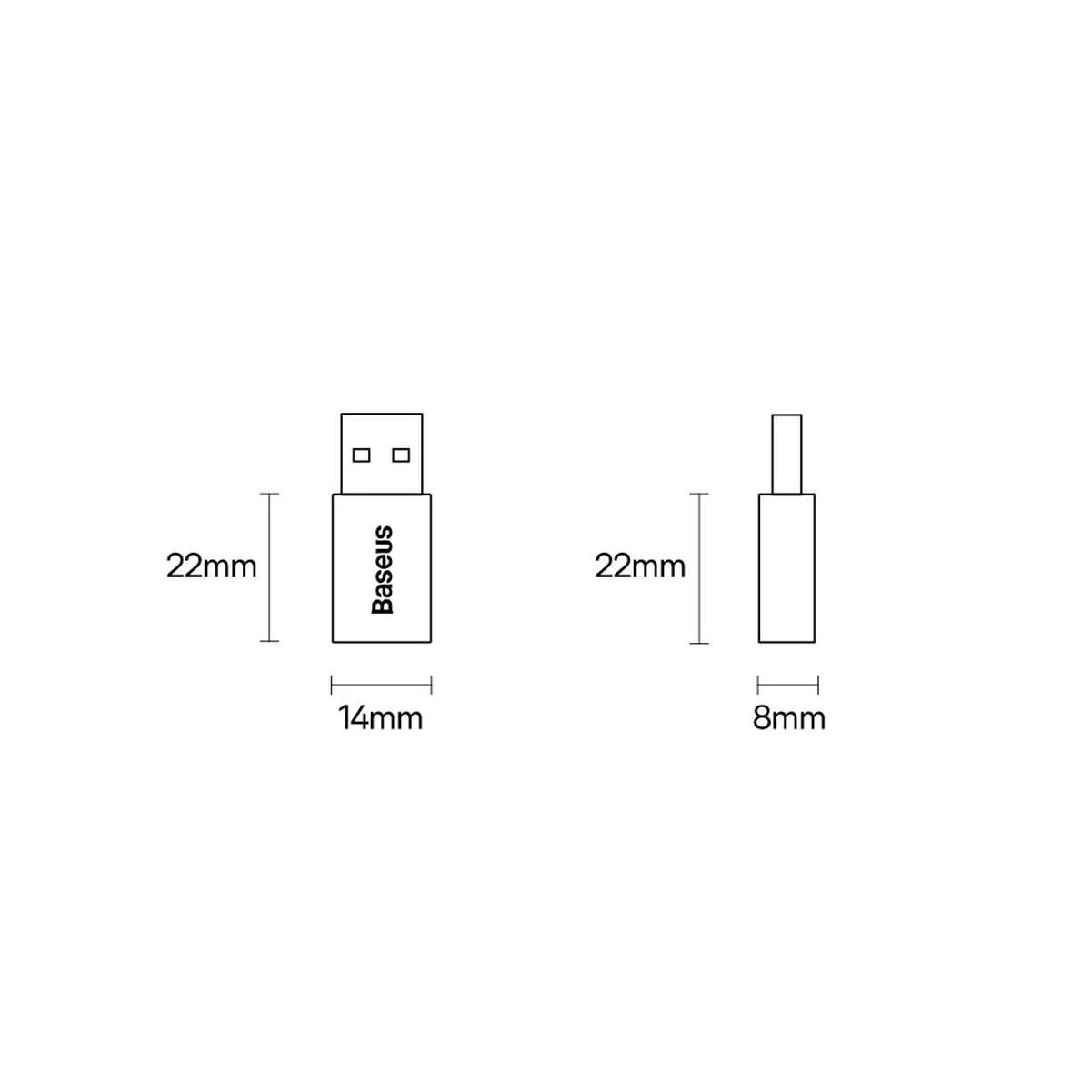 Kép 6/6 - Baseus Ingenuity Mini OTG adapter USB-A 3.1- USB-C, fekete (ZJJQ000101)