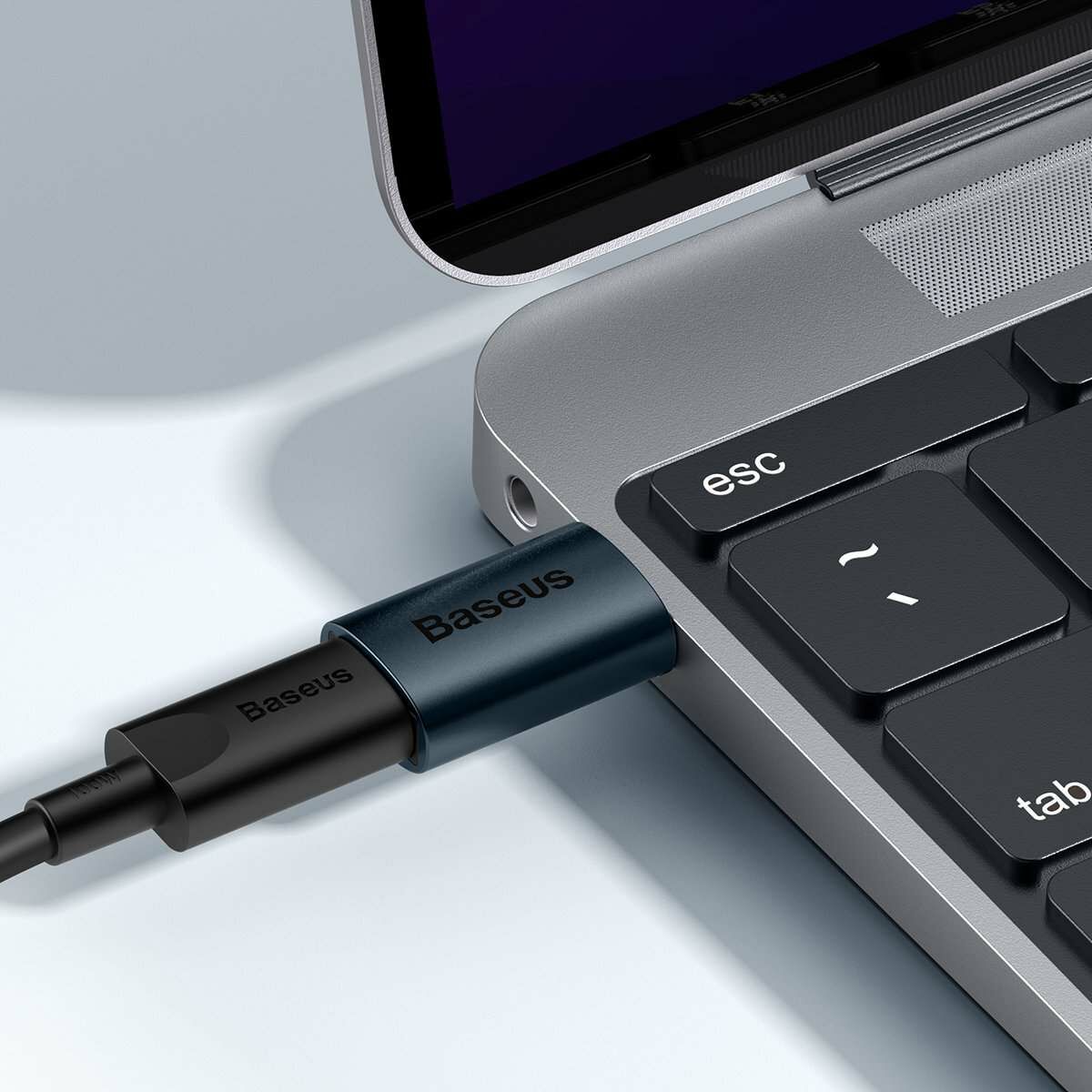 Kép 4/6 - Baseus Ingenuity Series Mini OTG adapter, USB-A 3.1-USB-C, kék (ZJJQ000103)