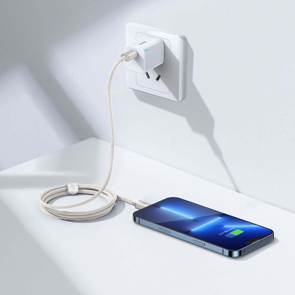 Kép 8/10 - Baseus Crystal Shine USB Type-C - Lightning adat- és töltőkábel 20W 1,2m rózsaszín (CAJY001304)