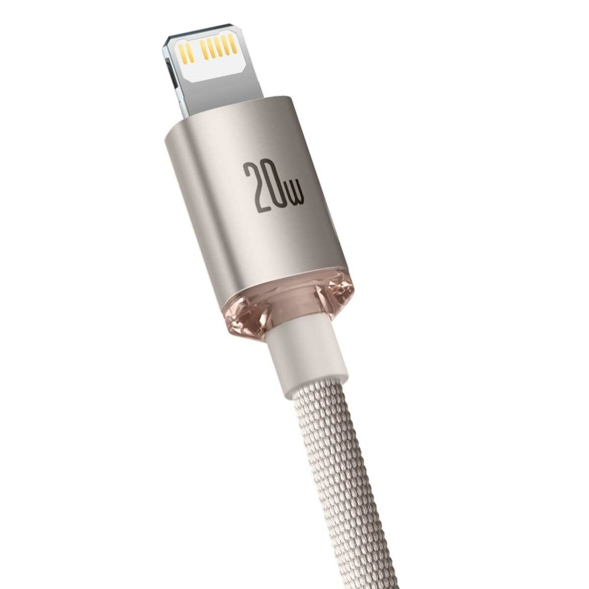 Kép 3/10 - Baseus Crystal Shine USB Type-C - Lightning adat- és töltőkábel 20W 1,2m rózsaszín (CAJY001304)
