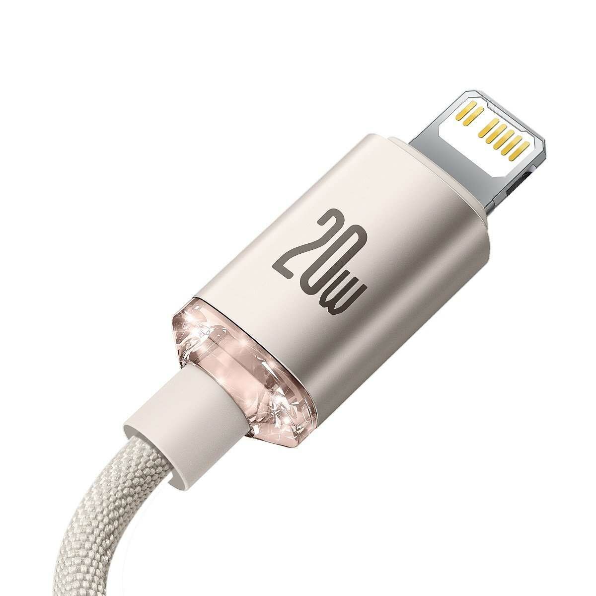 Kép 4/10 - Baseus Crystal Shine USB Type-C - Lightning adat- és töltőkábel 20W 1,2m rózsaszín (CAJY001304)