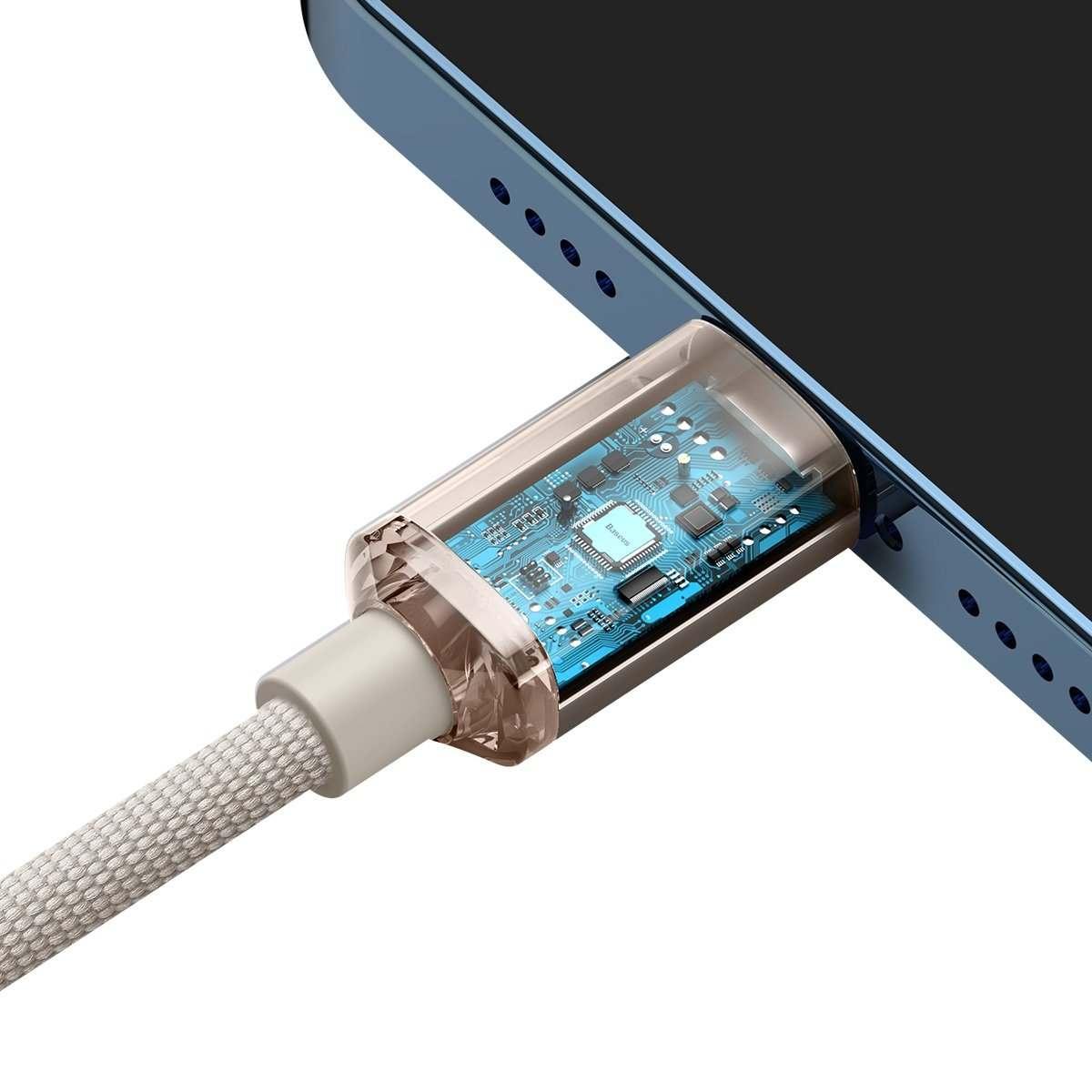 Kép 7/10 - Baseus Crystal Shine USB Type-C - Lightning adat- és töltőkábel 20W 1,2m rózsaszín (CAJY001304)