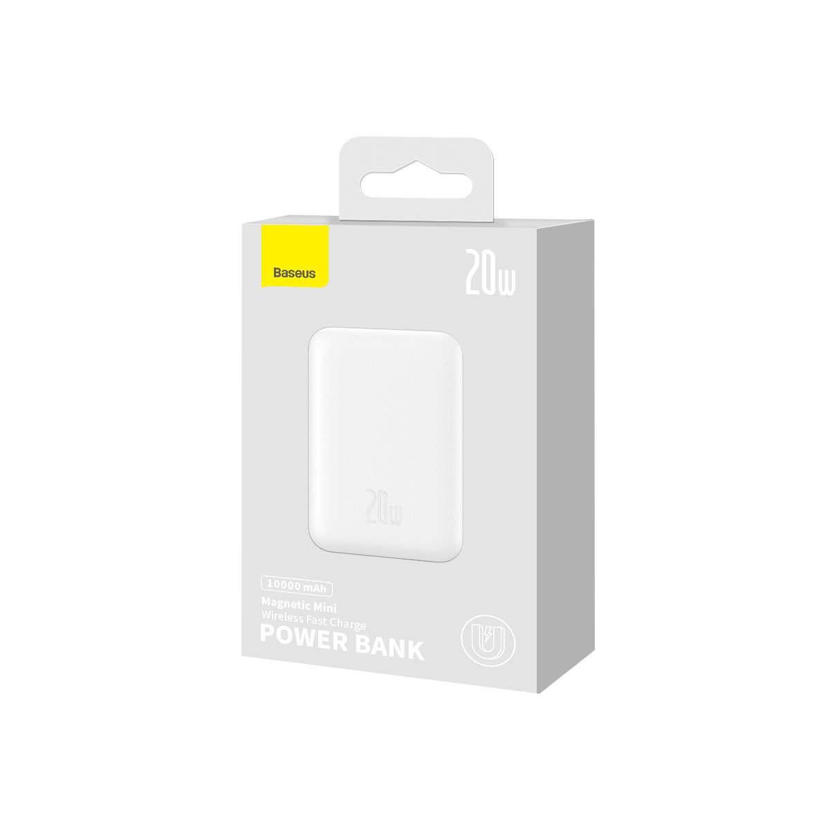 Kép 11/12 - Baseus Magnetic Mini Powerbank vezeték nélküli töltéssel, MagSafe kompatibilis 15W / PD 20W, 10000 mAh, fehér (PPCX070002)