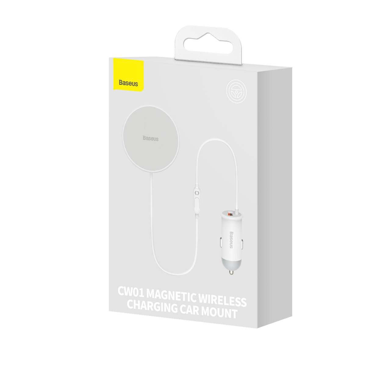Kép 9/10 - Baseus MagSafe autós tartó vezetékes és vezeték nélküli töltés funkcióval, szellőzőrácsba helyezhető,15W + USB-C 25W, fehér (SUCX040102)