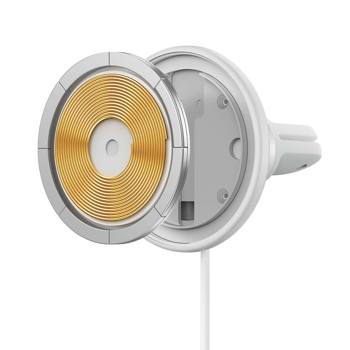Kép 4/10 - Baseus MagSafe autós tartó vezetékes és vezeték nélküli töltés funkcióval, szellőzőrácsba helyezhető,15W + USB-C 25W, fehér (SUCX040102)