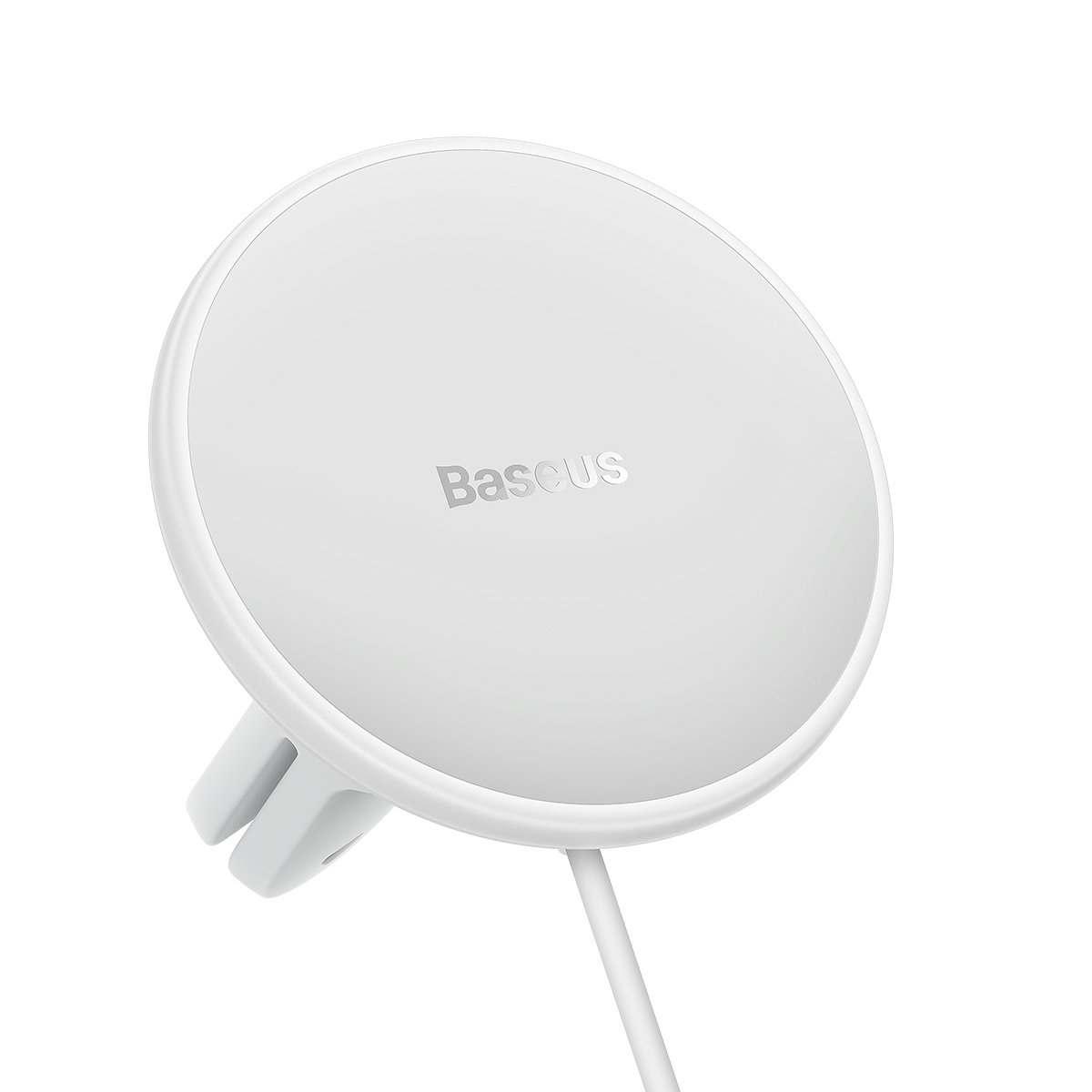 Kép 6/10 - Baseus MagSafe autós tartó vezetékes és vezeték nélküli töltés funkcióval, szellőzőrácsba helyezhető,15W + USB-C 25W, fehér (SUCX040102)