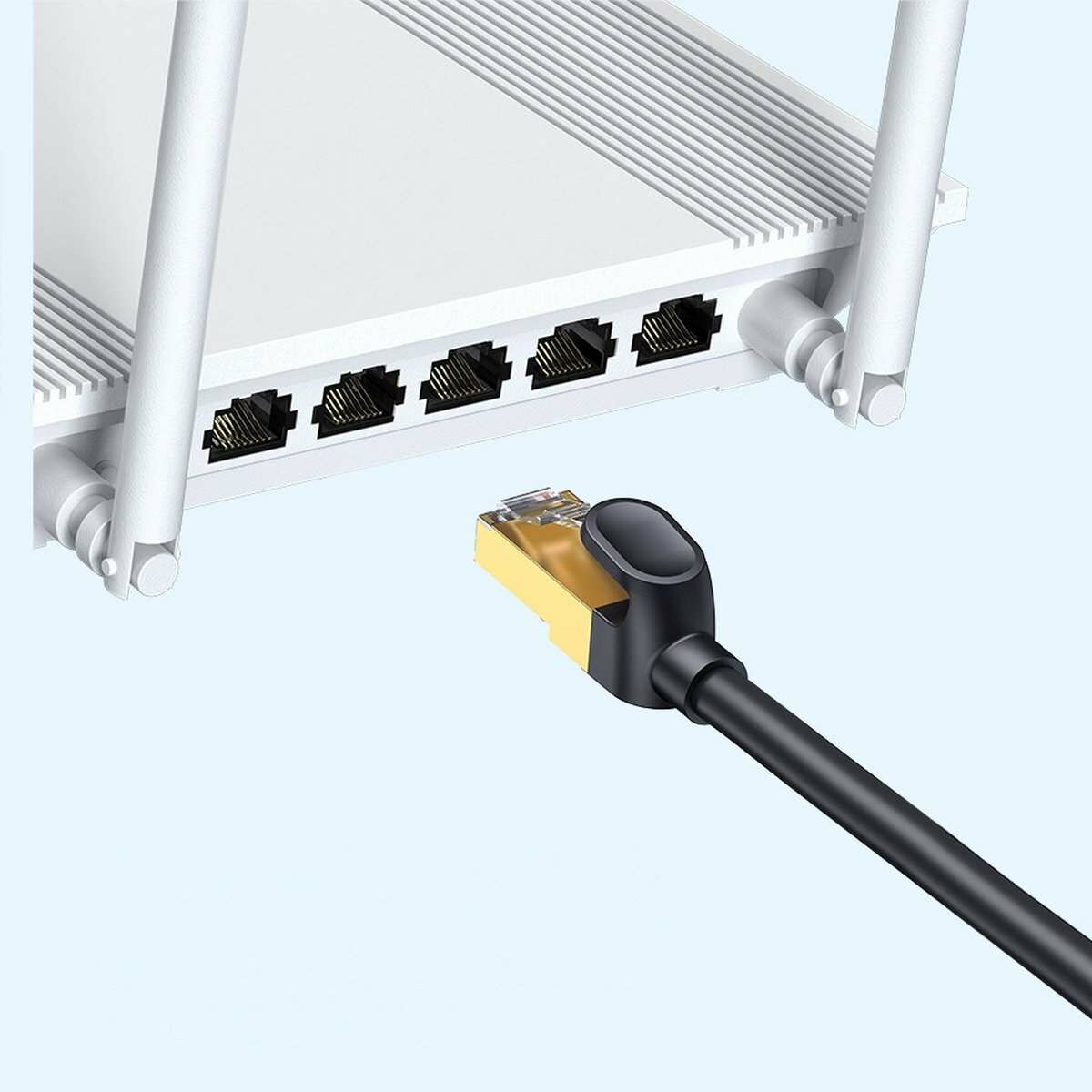 Kép 4/10 - Baseus Ethernet RJ45 (CAT7) hálózati kábel 10 Gbps,1m, fekete (WKJS010101)