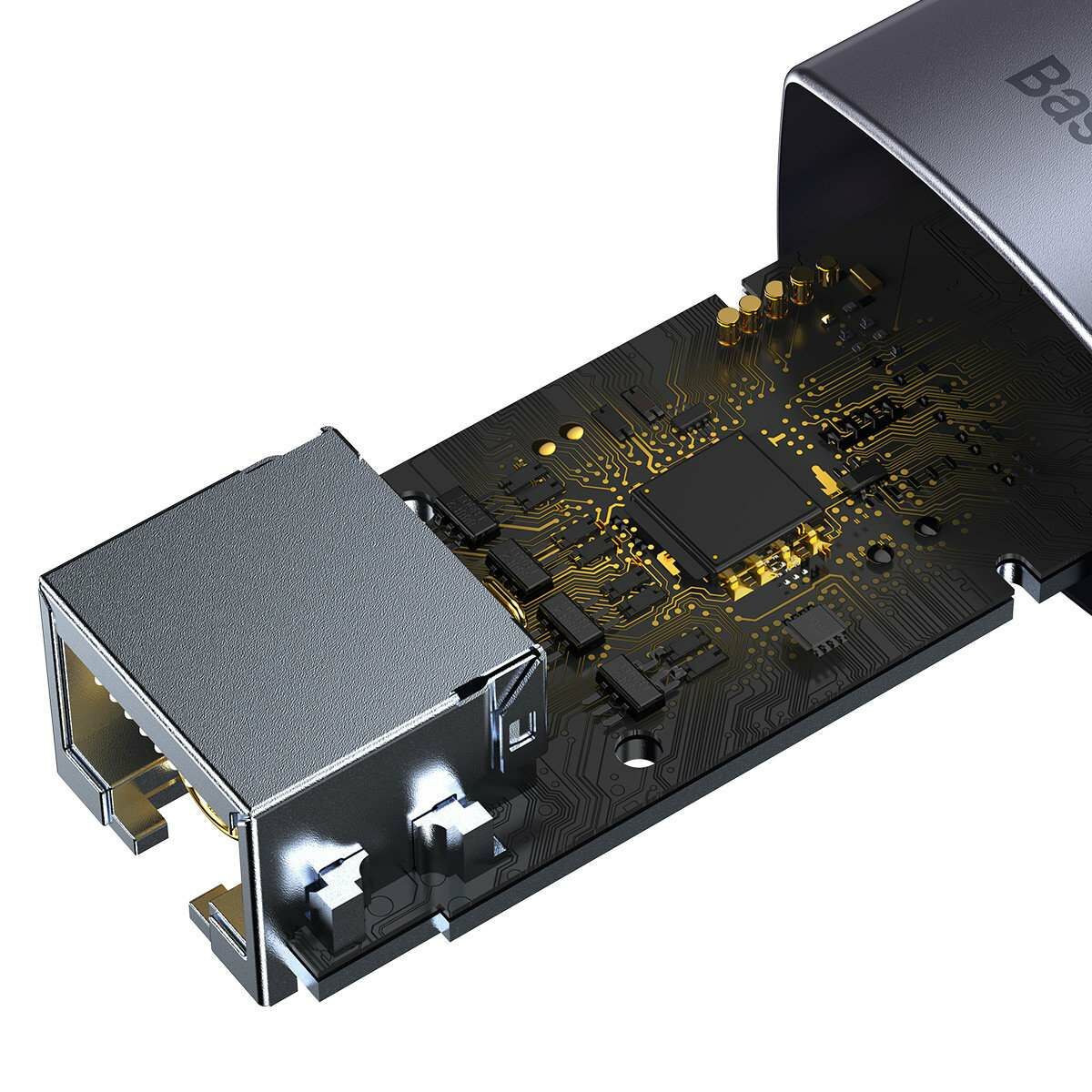 Kép 8/11 - Baseu Lite adapter USB Type-C - RJ45, 1Gbps, fekete (WKQX000313)