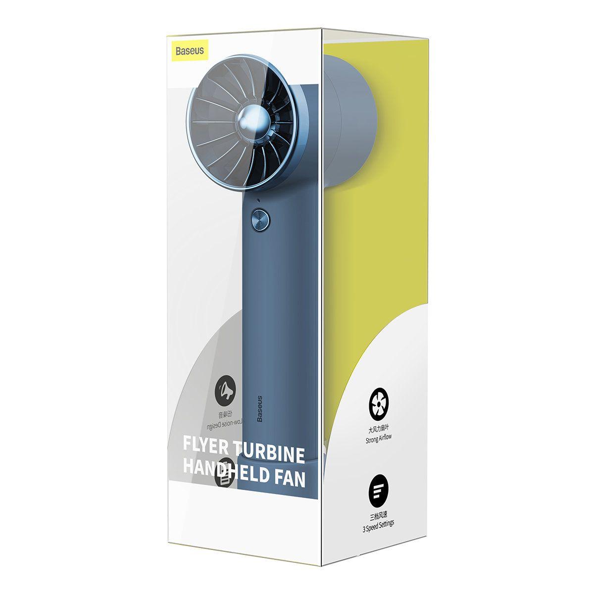 Kép 10/11 - Baseus Flyer Turbine hordozható kézi ventilátor, Lightning kábellel, kék (acfx010003)