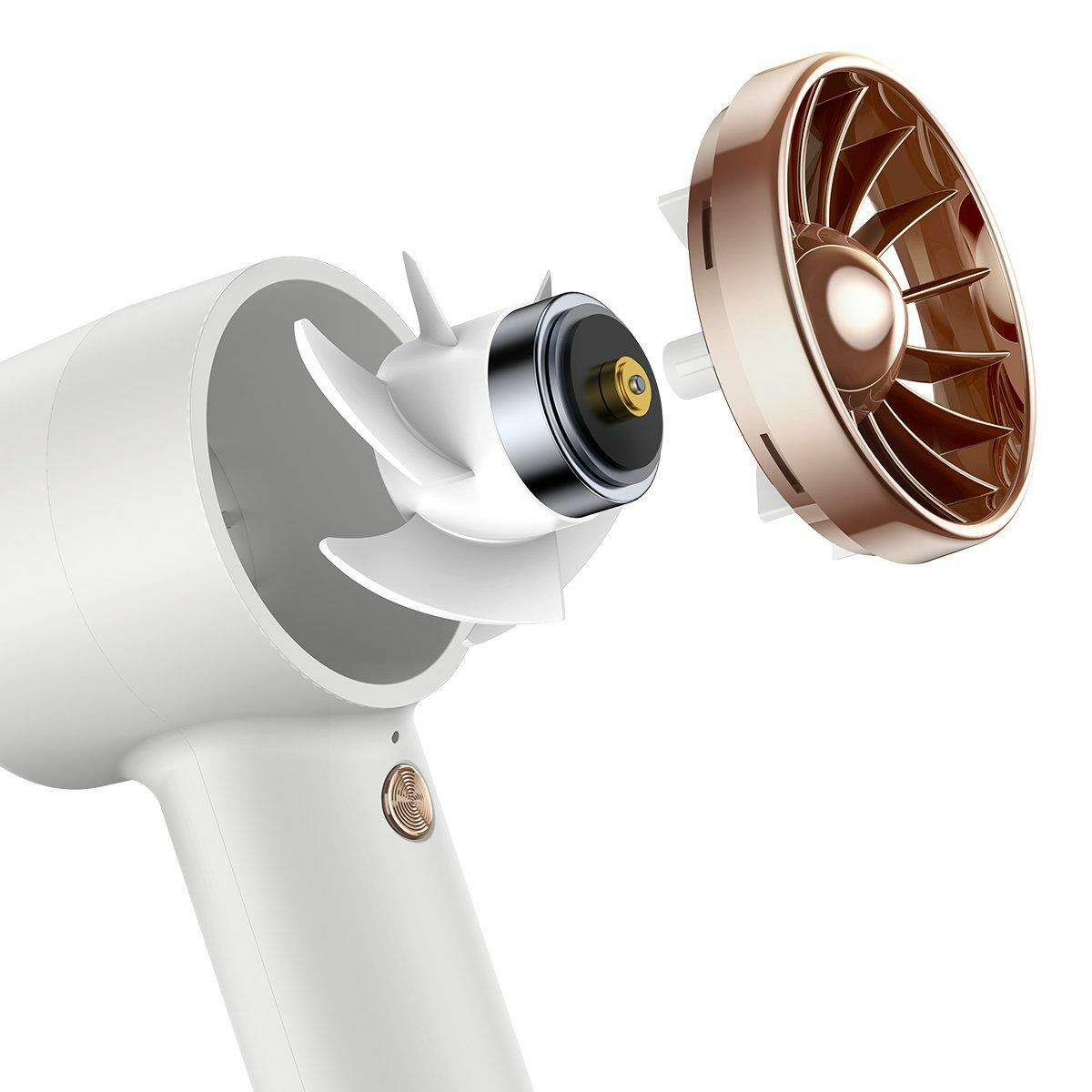 Kép 5/12 - Baseus Flyer Turbine hordozható kézi ventilátor, USB Type-C kábellel, fehér (ACFX010102)