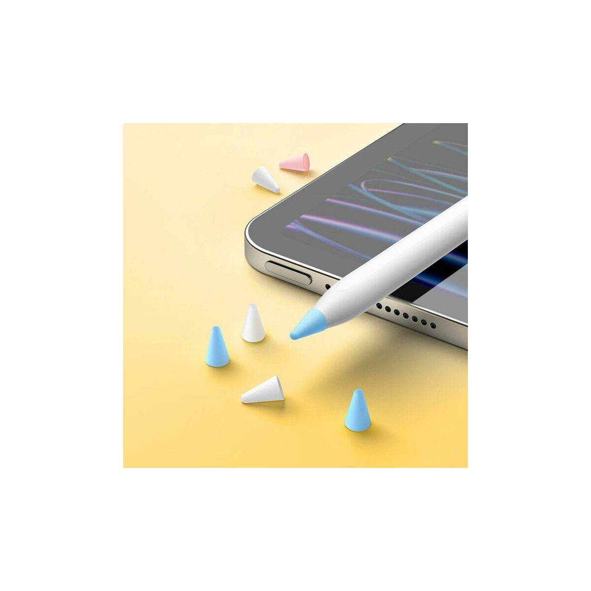 Kép 7/9 - Baseus Tablet Tool Pen szilikon hegy Stylus tollhoz (12 db/cs),puha, színes (ARBJ020100)