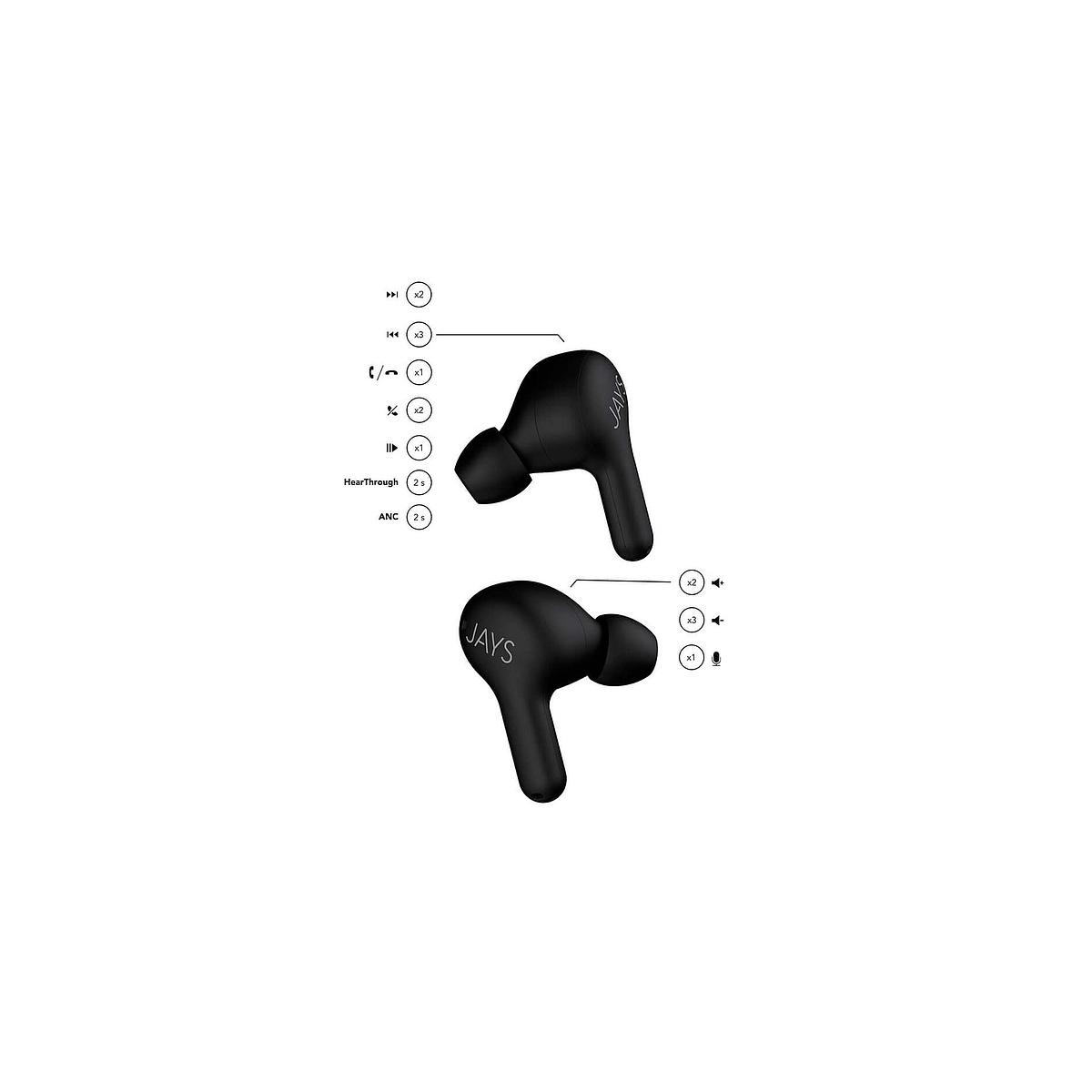 Kép 4/4 - Jays T-Seven Bluetooth fülhallgató, fekete EU