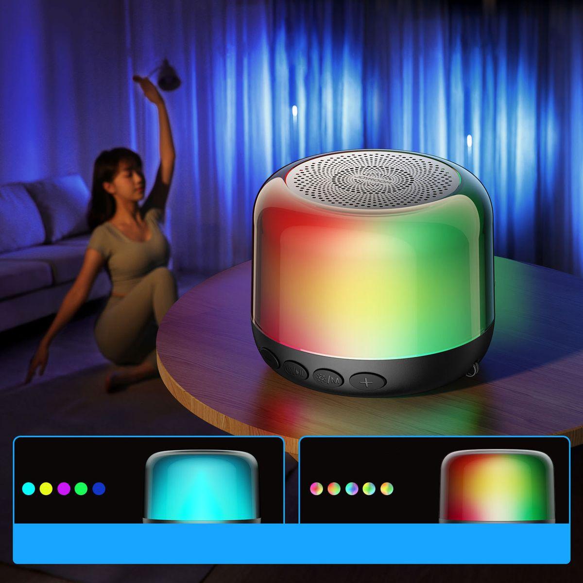 Kép 6/10 - Joyroom hordozható Bluetooth hangszóró, hangulatfénnyel, fekete (JR-ML03)