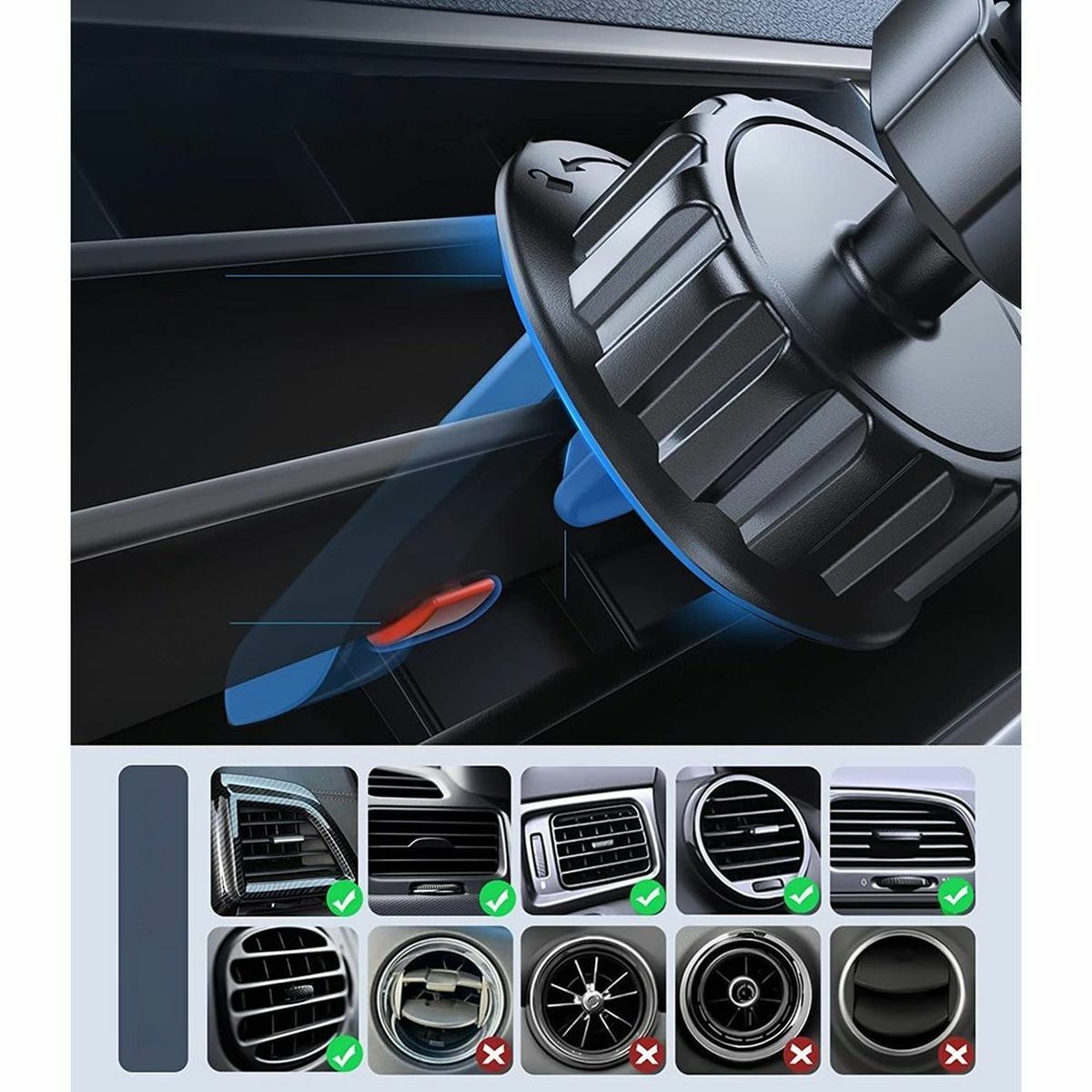 Kép 6/14 - Joyroom szellőzőrácsra szerelhető autós tartó MagSafe funkcióval,15W, fekete (JR-ZS295-AIR)