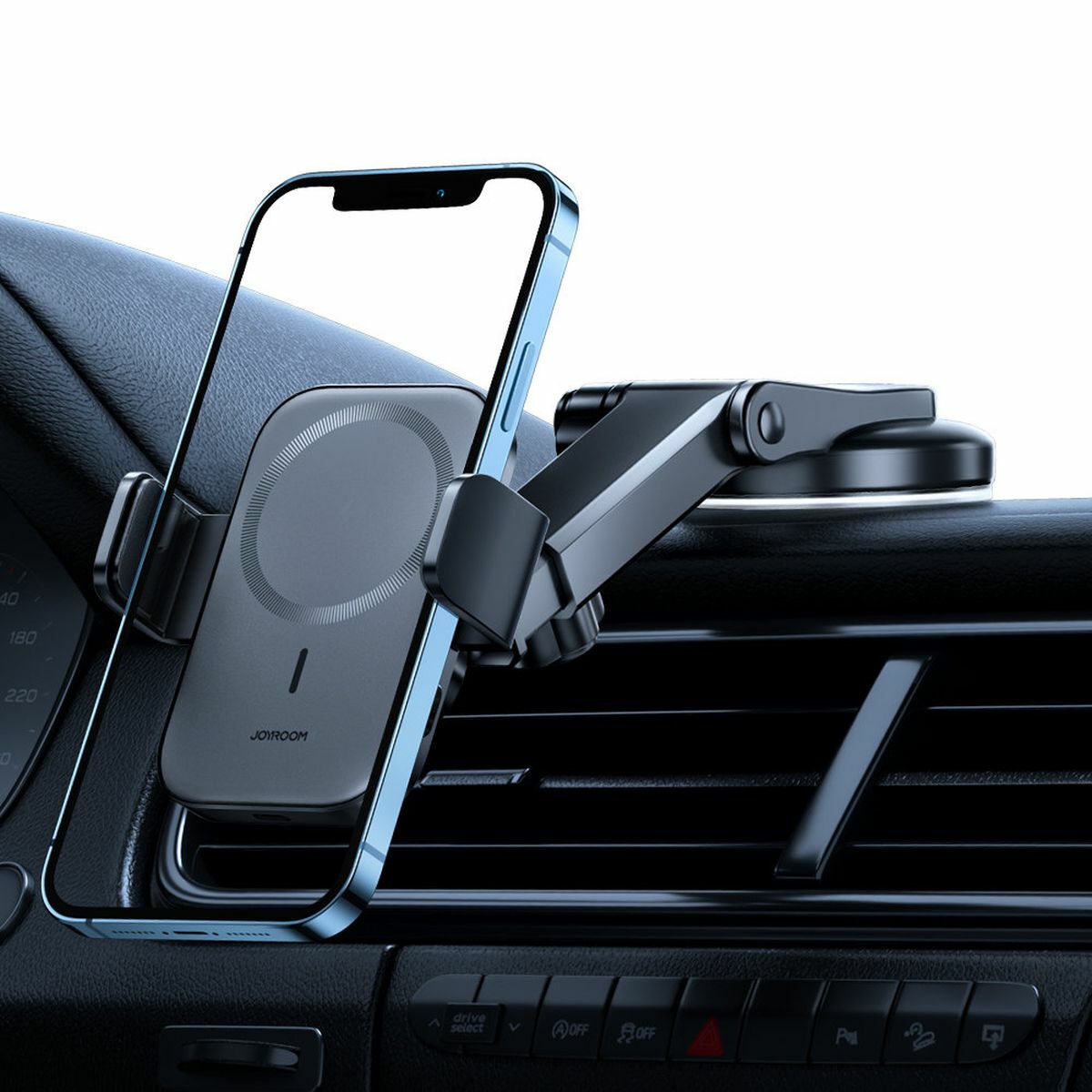 Kép 6/9 - Joyroom tapadókorongos autós tartó MagSafe funkcióval 15W, fekete (JR-ZS295-DASH)