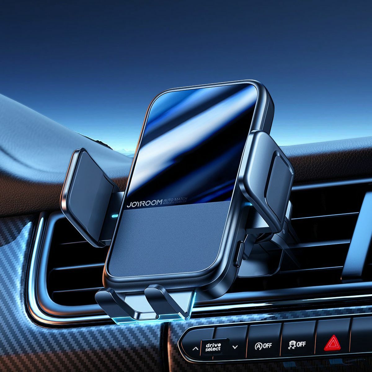 Kép 3/9 - Joyroom szellőzőrácsra szerelhető autós tartó, vezeték nélküli töltés funkcióval, 4.7 - 6.7 ",15W, fekete (JR-ZS298)