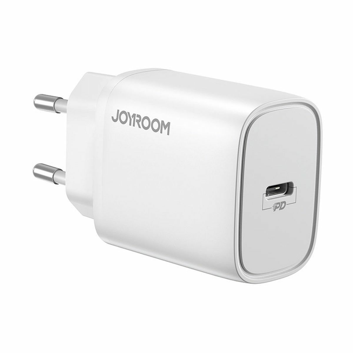 Kép 1/7 - Joyroom hálózati töltő USB Type-C, QC 3.0, PD 3.0, AFC, 20W, EU fehér (L-P201)