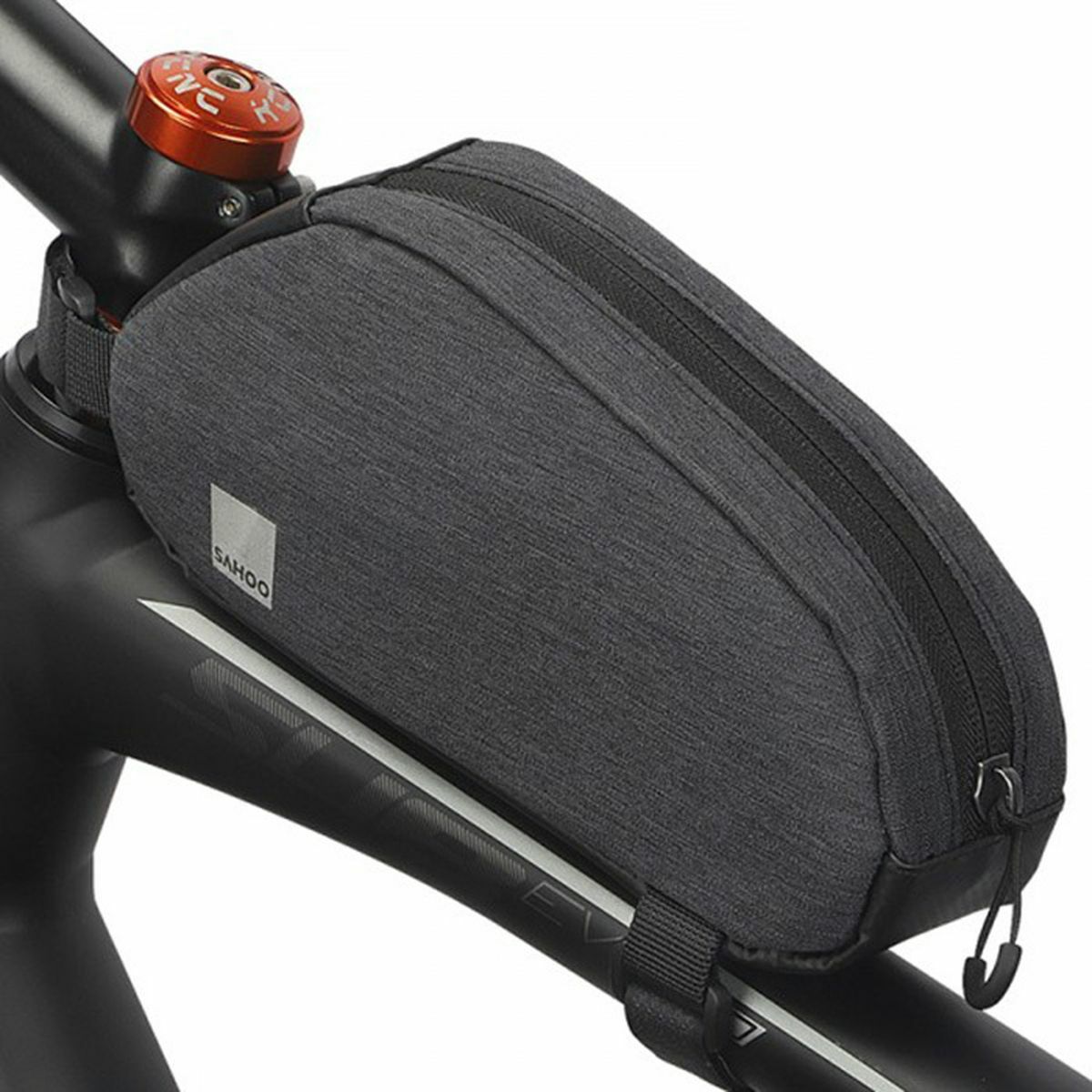 Kép 1/6 - SAHOO vázra rögzíthető, vízálló kerékpáros táska, cipzárral, 1L, fekete SAHOO-121468