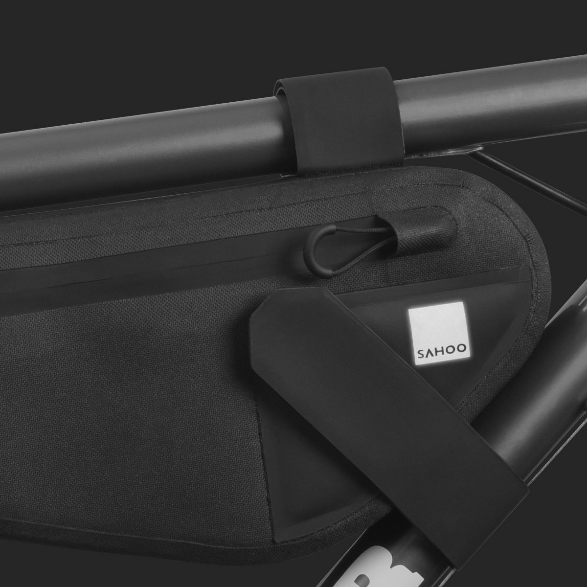 Kép 4/4 - SAHOO váz alá rögzíthető, vízálló kerékpáros táska, cipzárral, 2L, fekete SAHOO-122033-SA
