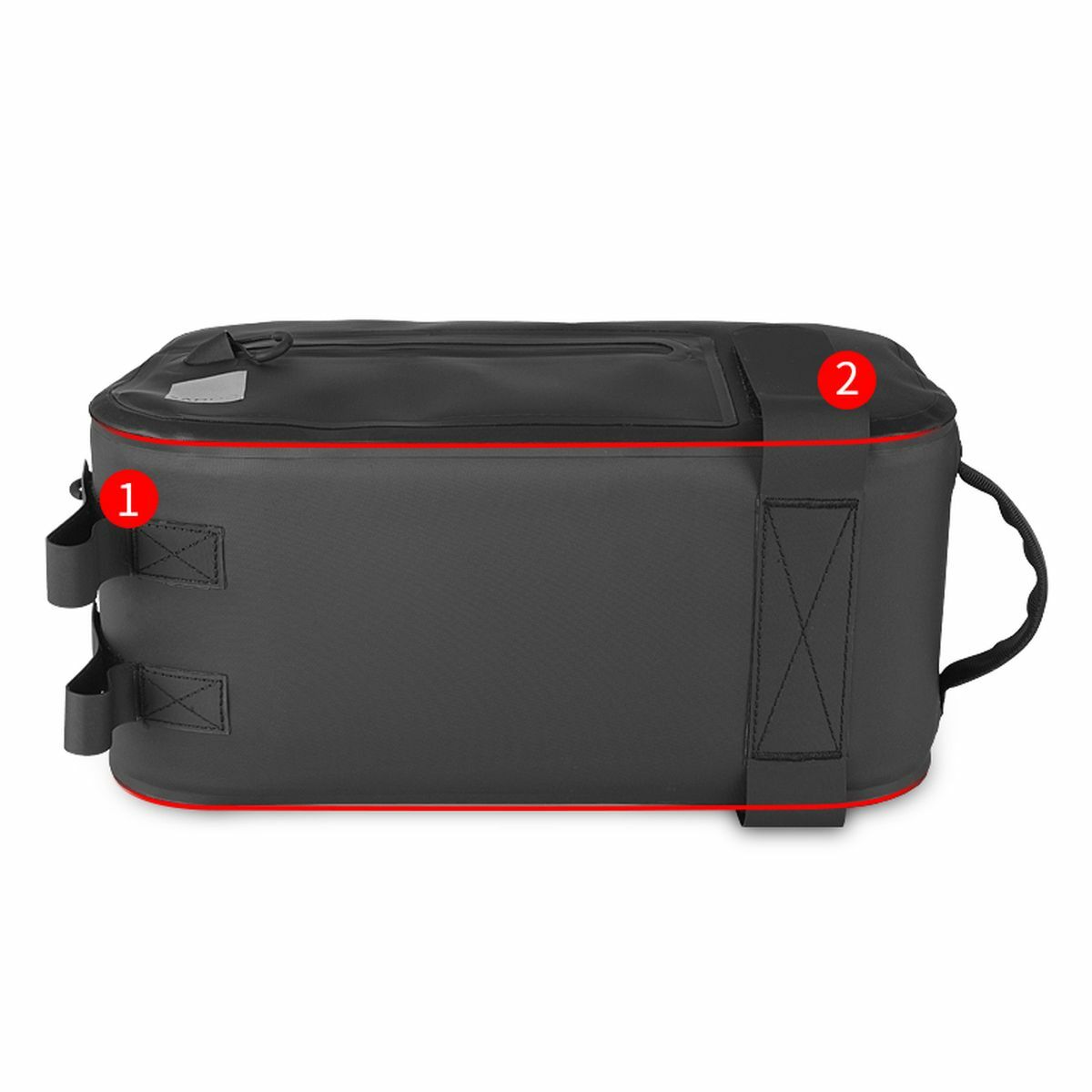 Kép 3/5 - SAHOO csomagtartóra rögzíthető, vízálló kerékpáros táska, cipzárral, 7L, fekete SAHOO-142046-SA