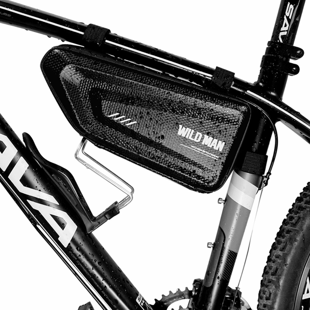 Kép 1/5 - WILDMAN Bicycle Bag E4 váz alá rögzíthető merevfalú, vízálló táska, 1.5L, fekete WILDMAN-E4-15L