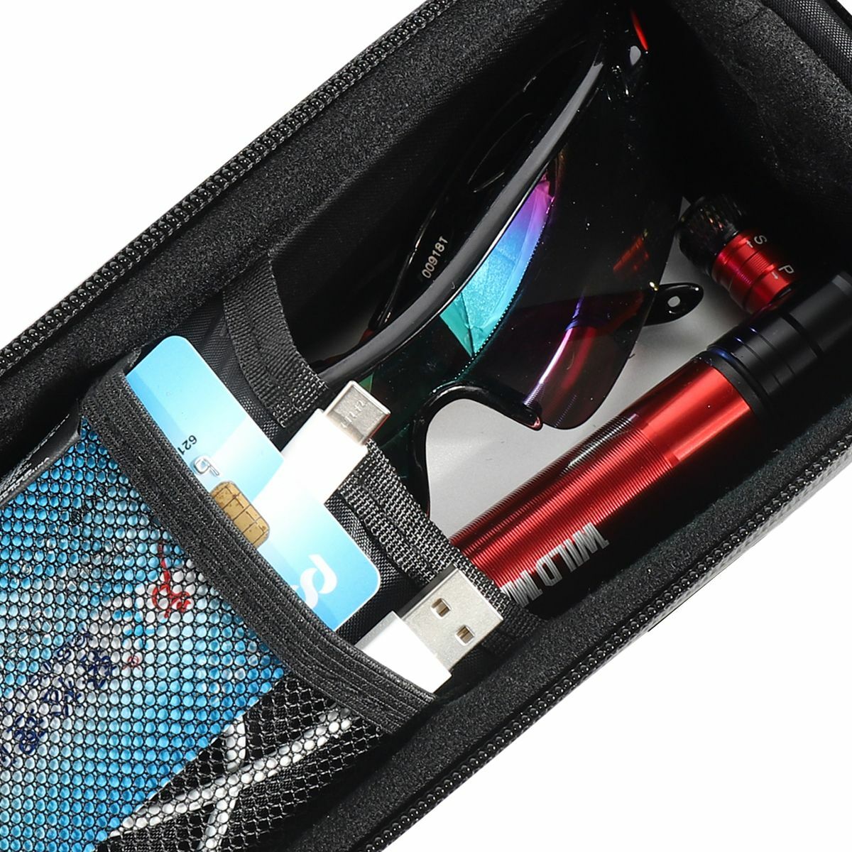 Kép 9/10 - WILDMAN Bicycle Bag X2 vázra szerelhető, vízálló, merevfalú kerékpáros táska telefontartóval, 4.7-6.5", 1L, fekete WILDMAN-X2-1L