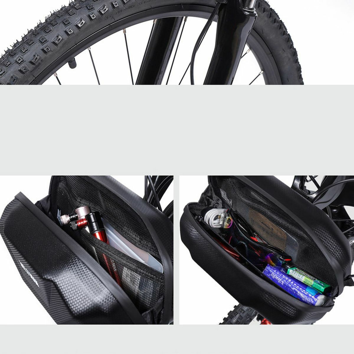 Kép 4/10 - WILDMAN Bicycle Bag X9 kormányra szerelhető, vízálló, merevfalú kereékpáros táska, 1L, fekete WILDMAN-X9-3,5L