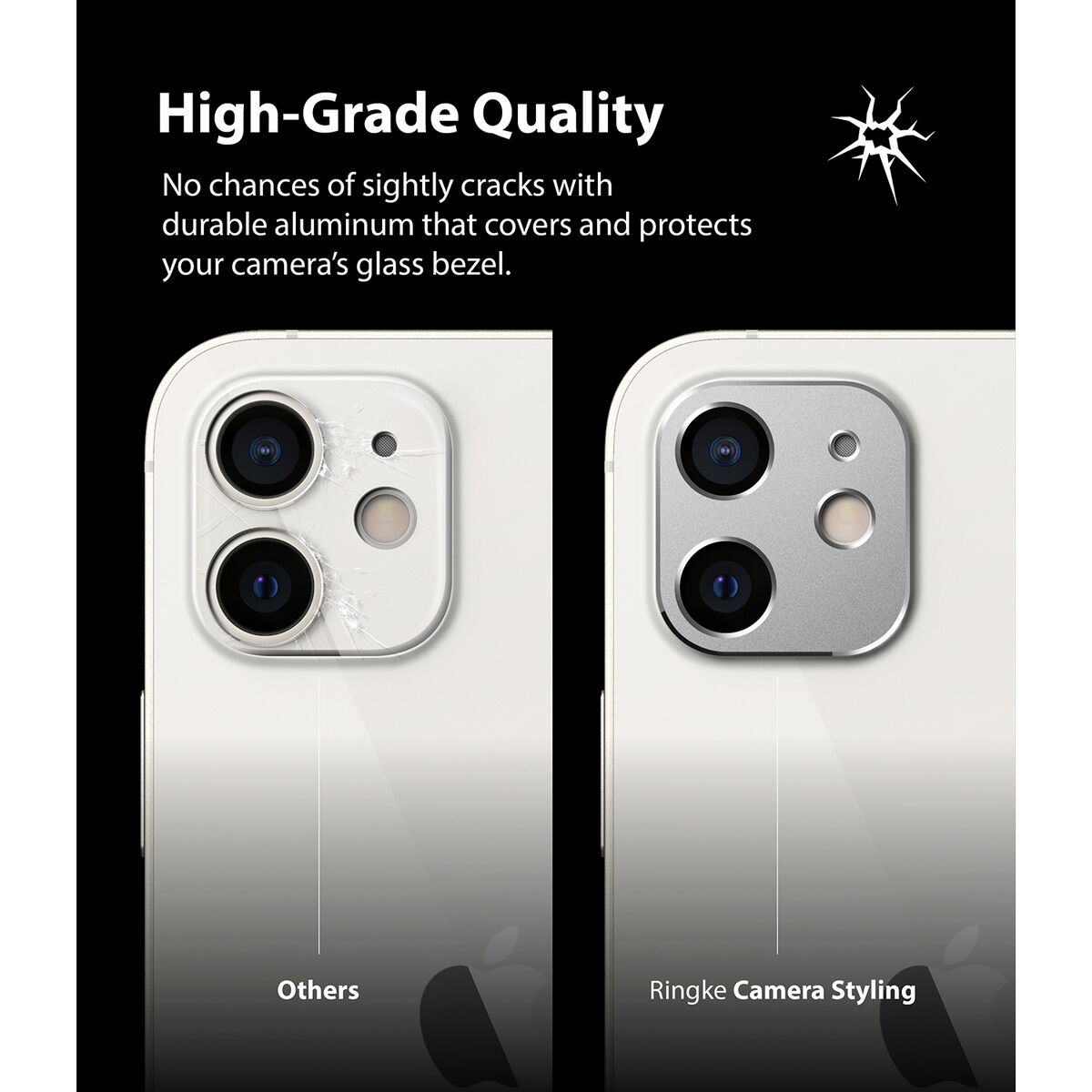 Ringke iPhone 12 mini, Camera Styling, kamera sziget védő keret, Ezüst