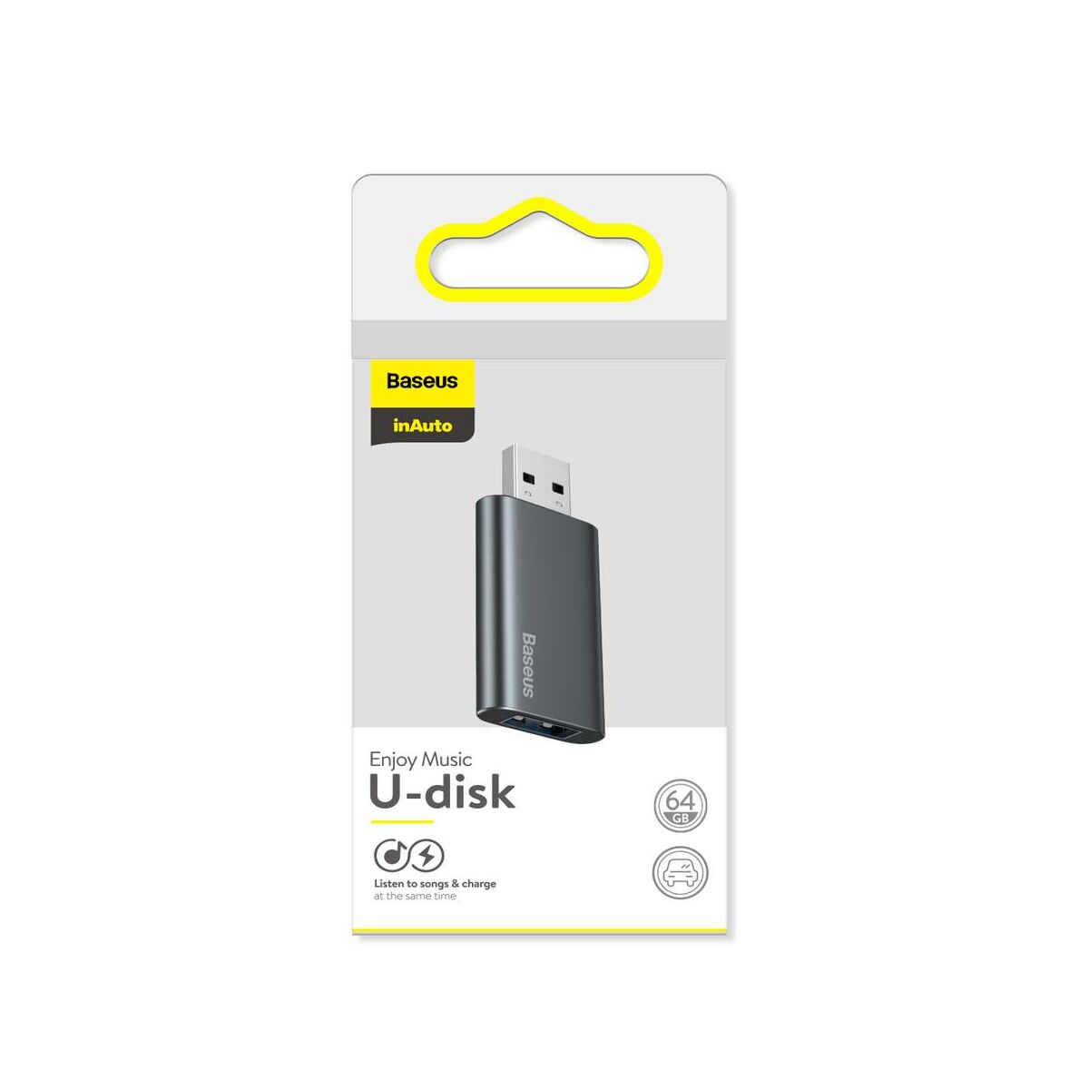 Kép 1/14 - Baseus Audio, Enjoy Flash Drive USB 3.0 töltő funkcióval, alumínium ház, 64GB, fekete (ACUP-C0A)