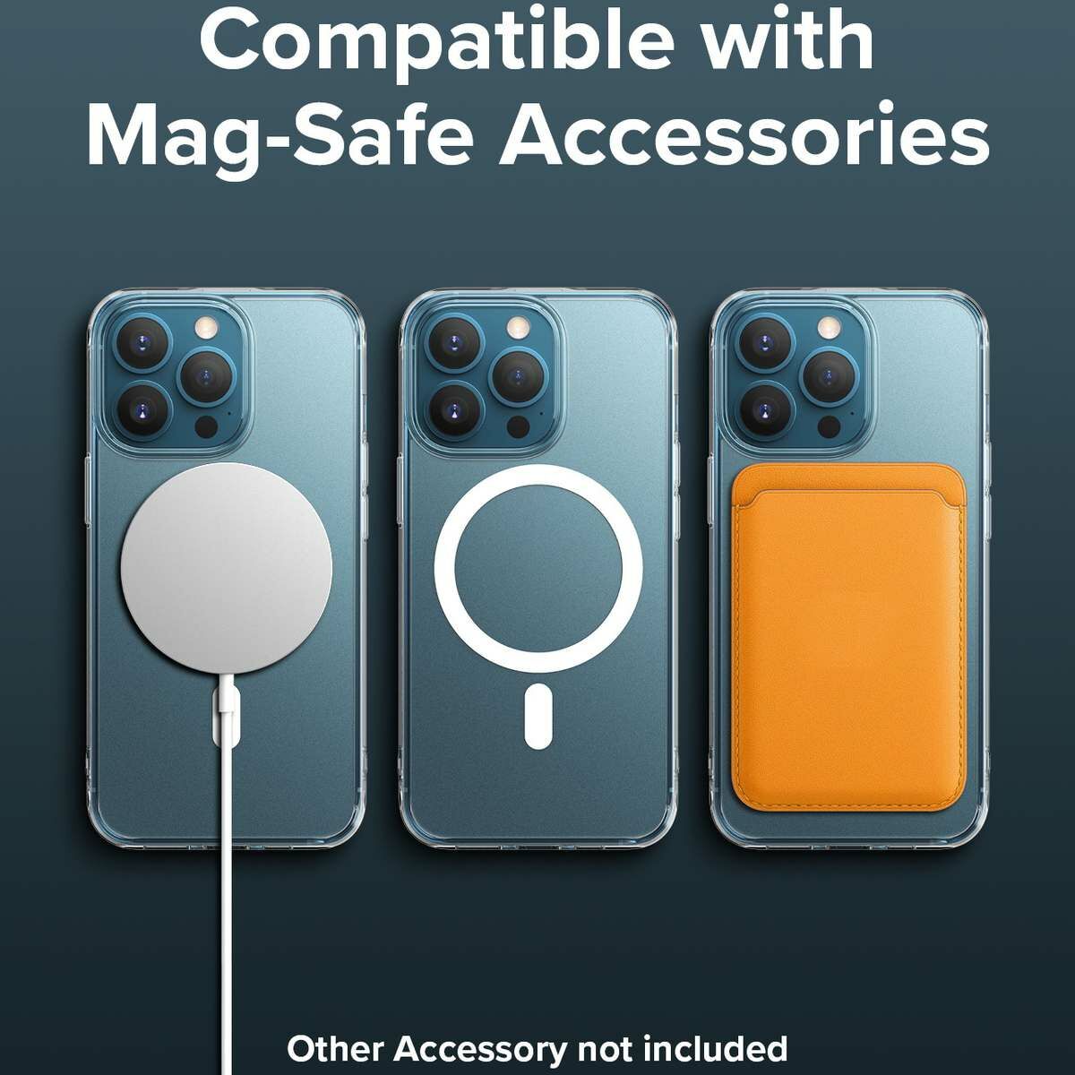Kép 3/12 - Ringke iPhone 13 Pro tok, Fusion Magnetic, MagSafe töltő felvevő funkció (töltő és kábel nélkül), Matt átlátszó