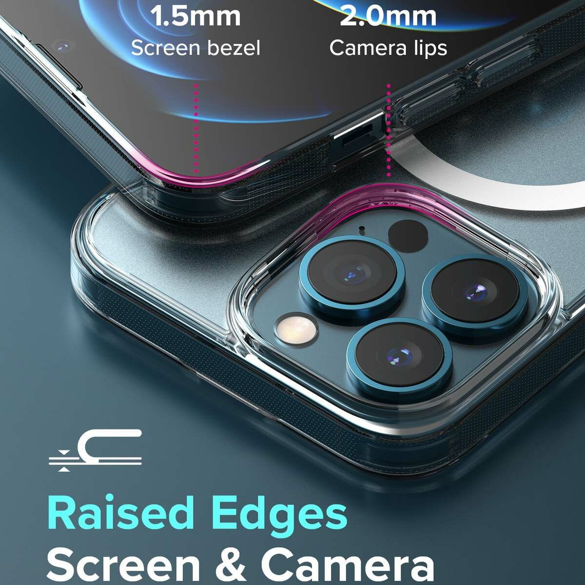 Kép 4/12 - Ringke iPhone 13 Pro tok, Fusion Magnetic, MagSafe töltő felvevő funkció (töltő és kábel nélkül), Matt átlátszó