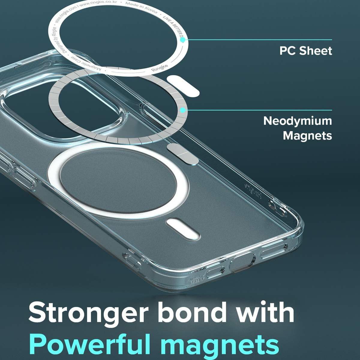 Kép 7/12 - Ringke iPhone 13 Pro tok, Fusion Magnetic, MagSafe töltő felvevő funkció (töltő és kábel nélkül), Matt átlátszó