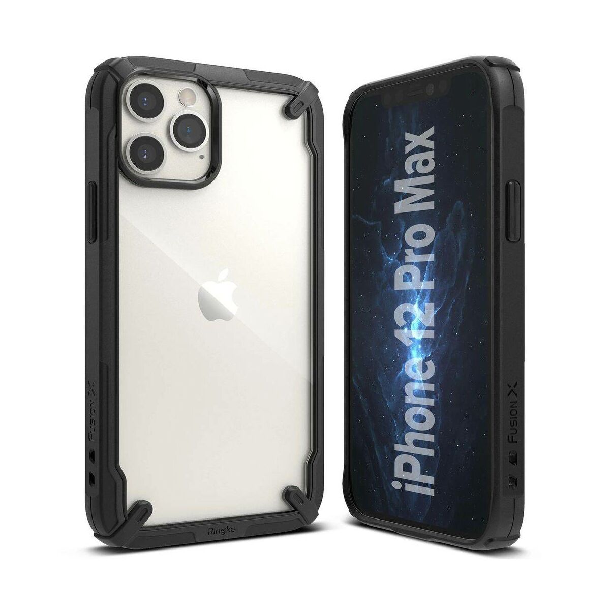 Kép 1/7 - Ringke iPhone 12 Pro Max tok Fusion X, Fekete
