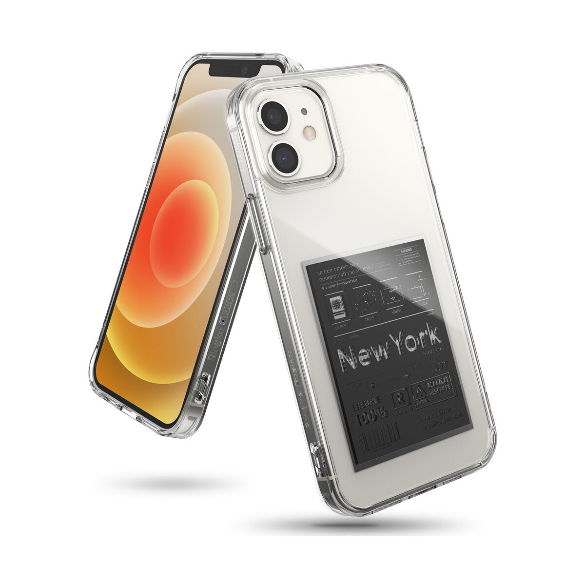 Ringke iPhone 12 mini tok, Fusion Design, New York minta, Átlátszó