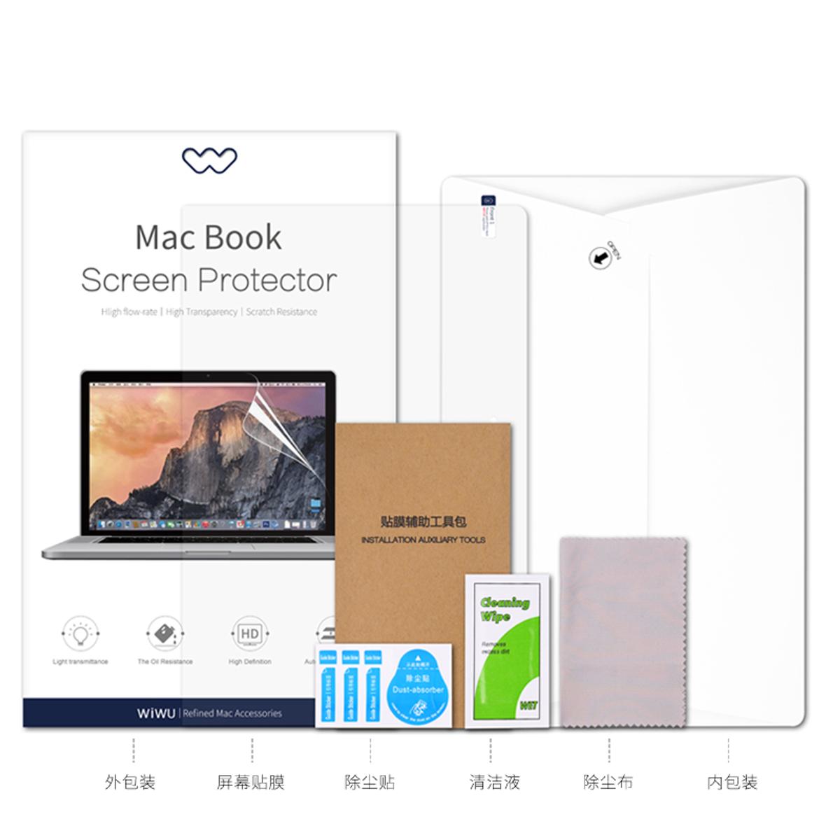 WiWU MacBook Pro 15 inch (2016-2019) kijelzővédő fólia, Átlátszó