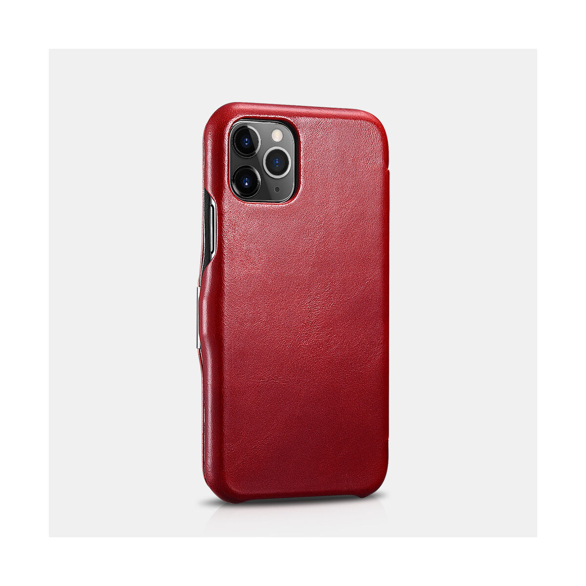 iCarer iPhone 11 Pro Max tok, Vintage Sorozat, oldalra nyíló, piros