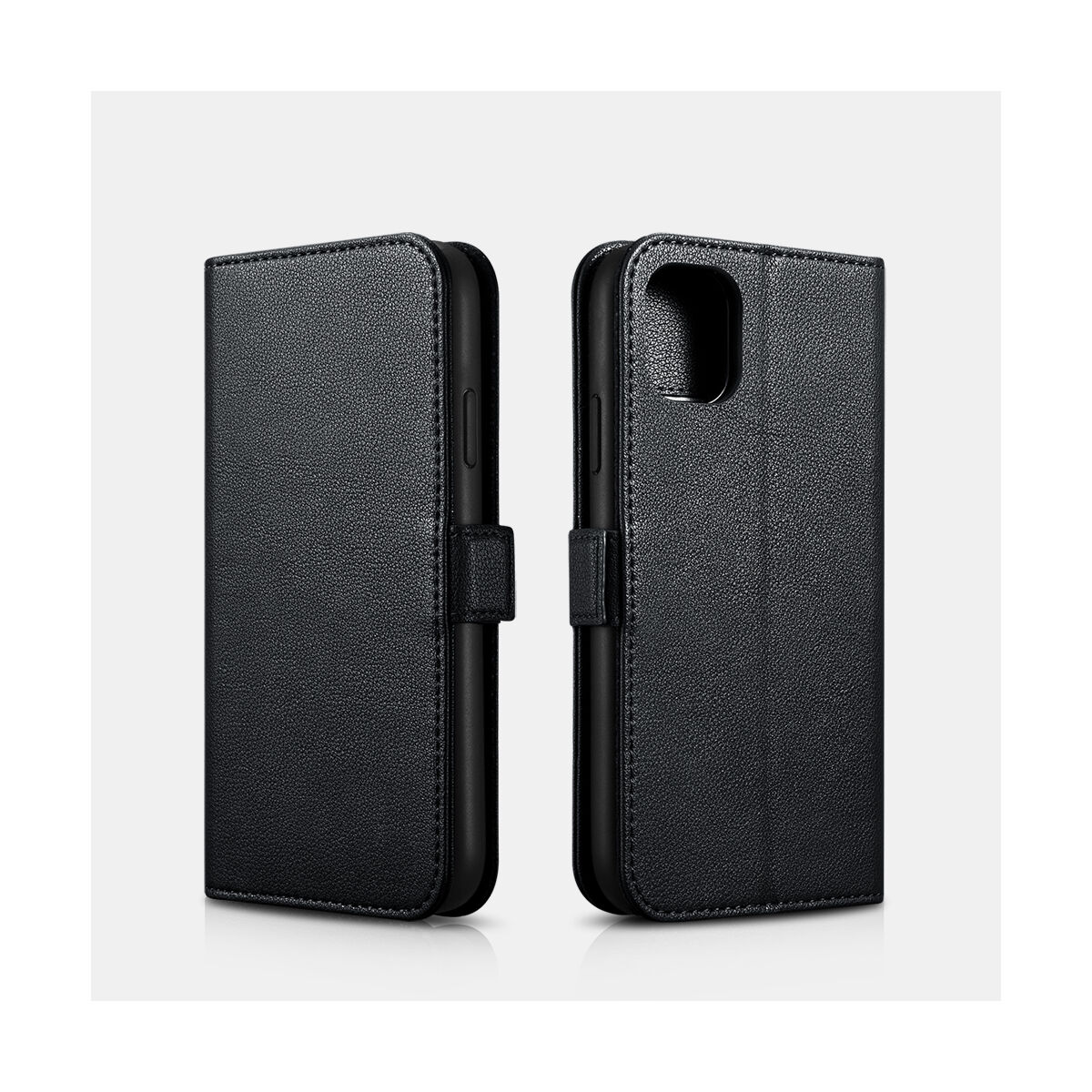 iCarer iPhone 11 Pro Max tok, Nappa Bőr Levehető 2-in-1 pénztárcatok, levehető kártyatartóval, fekete