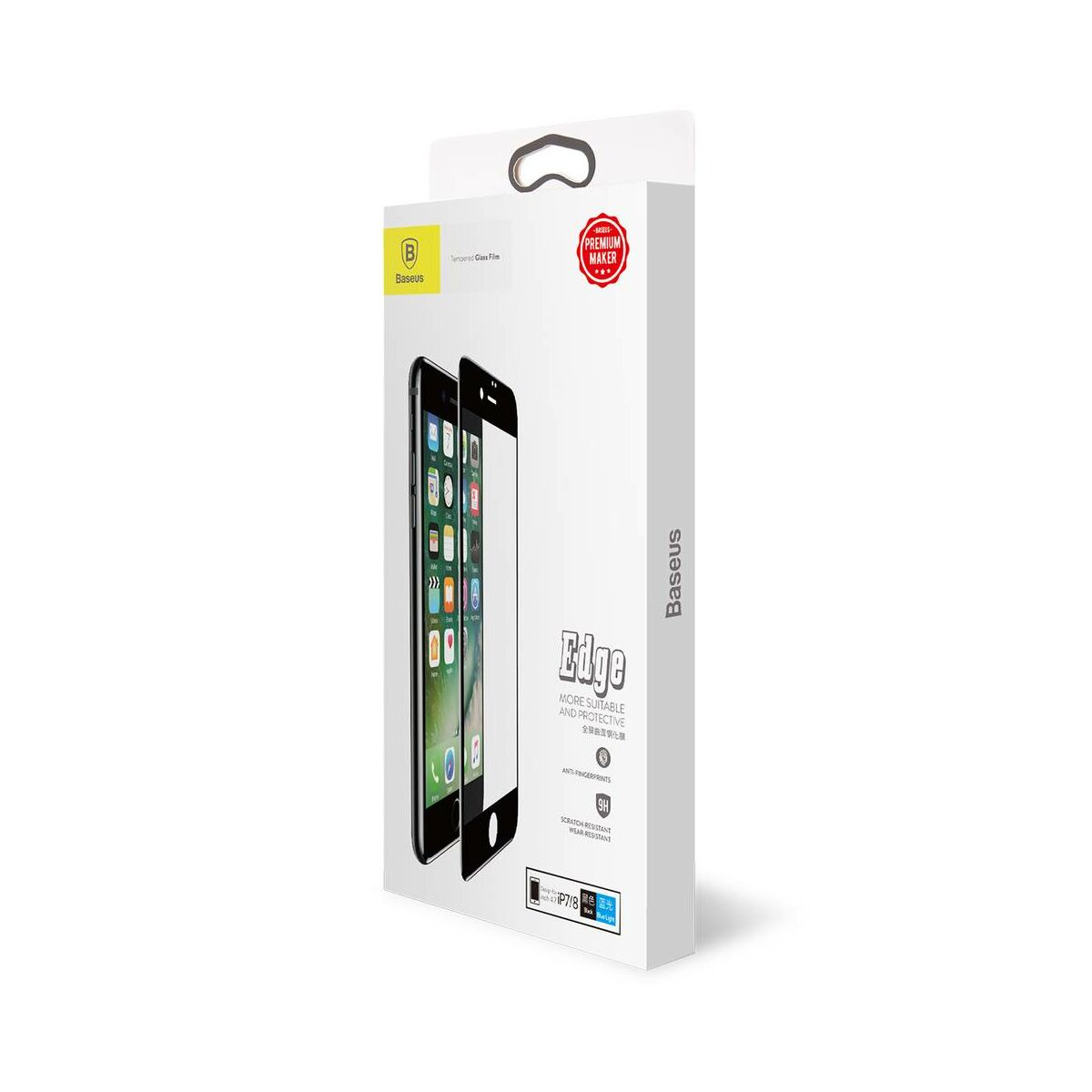 Baseus iPhone 8/7 0.3 mm, teljes felületre kékfény szűrős edzett üveg kijelzővédő fólia, fekete (SGAPIPH8N-KB01)