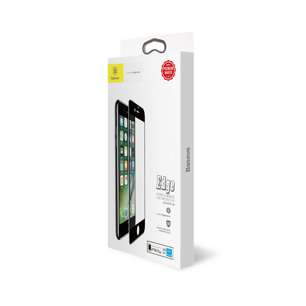 Baseus iPhone 8/7 Plus 0.3 mm, teljes felületre kékfény szűrős edzett üveg kijelzővédő fólia, fekete (SGAPIPH8P-KB01)