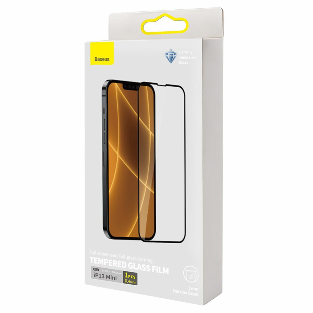 Kép 1/14 - Baseus iPhone 13 mini 0.4 mm CW-HY Teljes kijelzős, Teljes üveg, éleken erősített üveg (2db / csomag + felhelyező keret) fekete (SGQP040001)