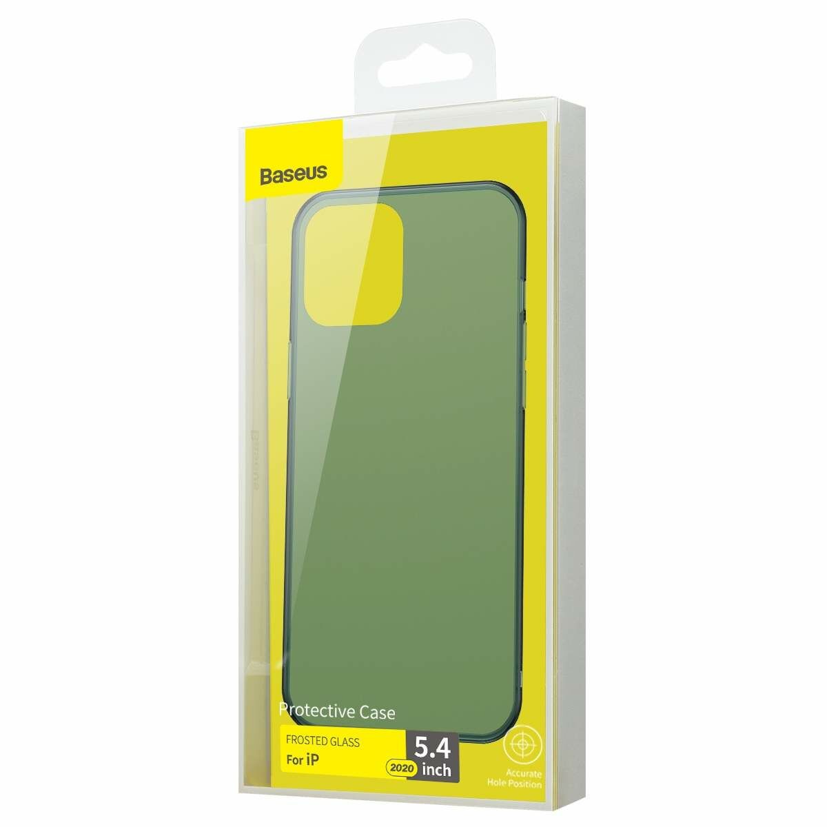 Kép 1/11 - Baseus iPhone 12 mini tok, Frosted Glass, zöld (WIAPIPH54N-WS06)