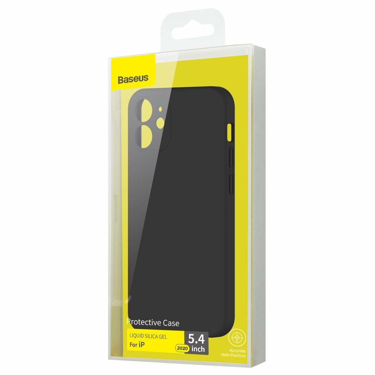 Kép 1/12 - Baseus iPhone 12 mini tok, Liquid Sicila Gel, fekete (WIAPIPH54N-YT01)