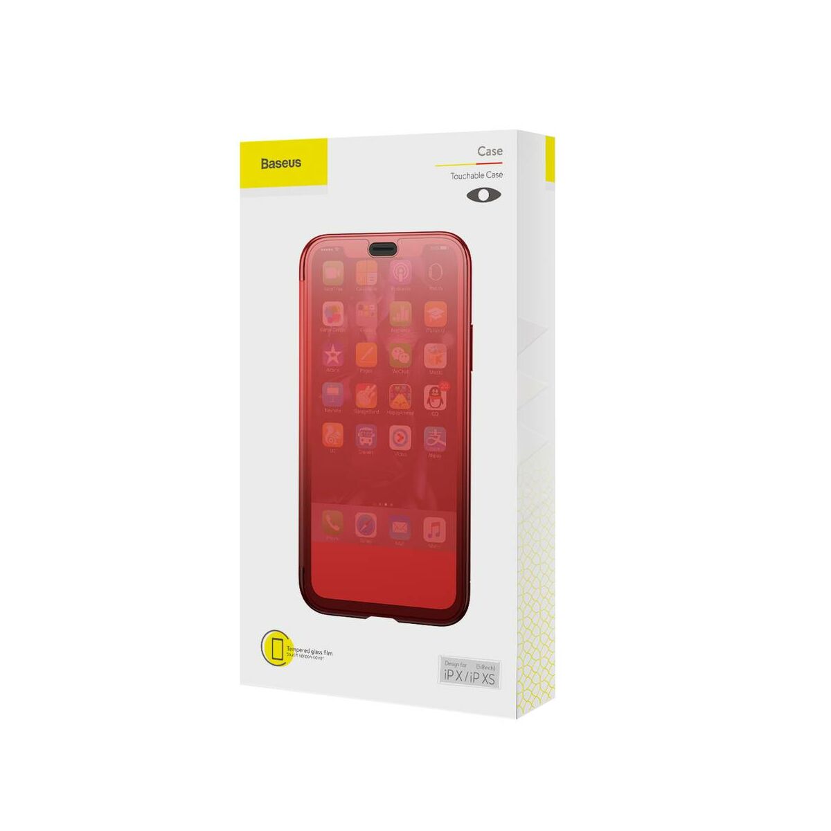 Kép 1/8 - Baseus iPhone XS tok, Touchable kihajtható, érintőfelületű tok, piros (WIAPIPH58-TS09)