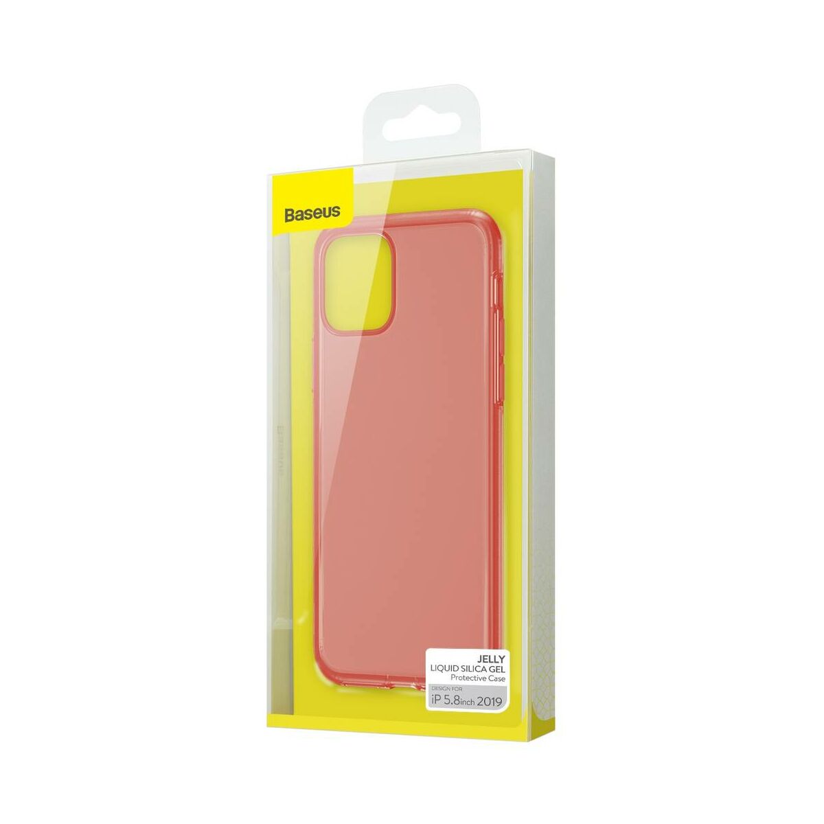 Kép 1/13 - Baseus iPhone 11 Pro tok, Jelly Liquid Silica Gel Protective tok, átlátszó piros (WIAPIPH58S-GD09)