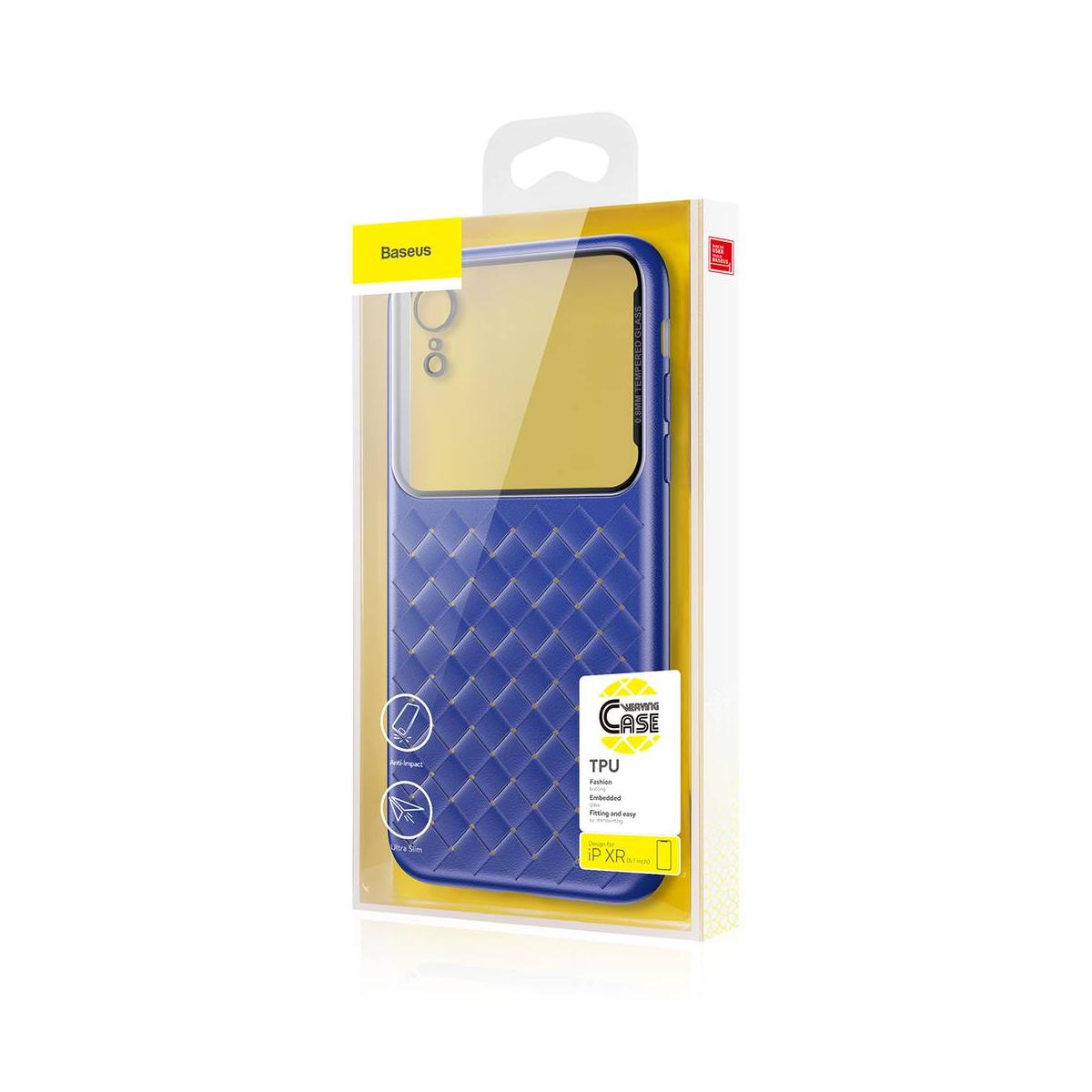 Baseus iPhone XR üveg & tok, BV Weaving, kék (WIAPIPH61-BL03)
