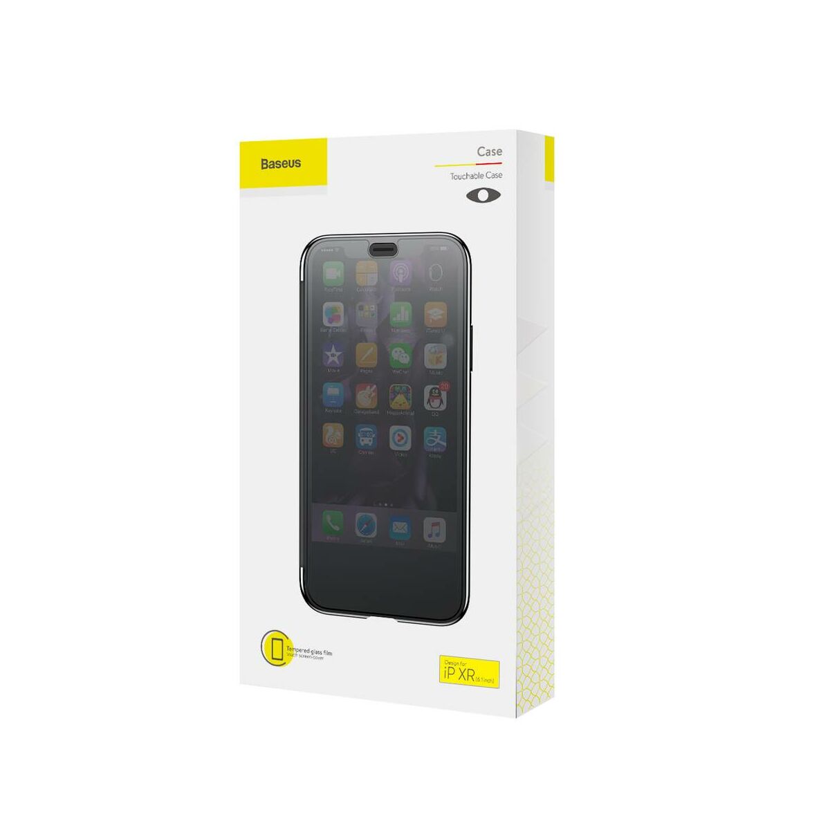 Kép 1/8 - Baseus iPhone XR tok,tok, Touchable kihajtható, érintőfelületű flip tok, fekete (WIAPIPH61-TS01)