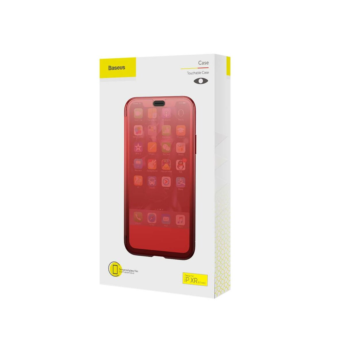Baseus iPhone XR tok,tok, Touchable kihajtható, érintőfelületű flip tok, piros (WIAPIPH61-TS09)